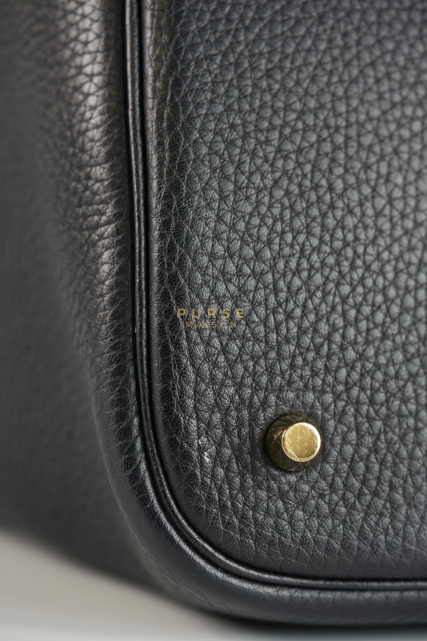 Picotin Lock 26 in Black Clemence Leather & Gold Hardware Stamp A (2017) | Purse Maison Luxury Bags Shop