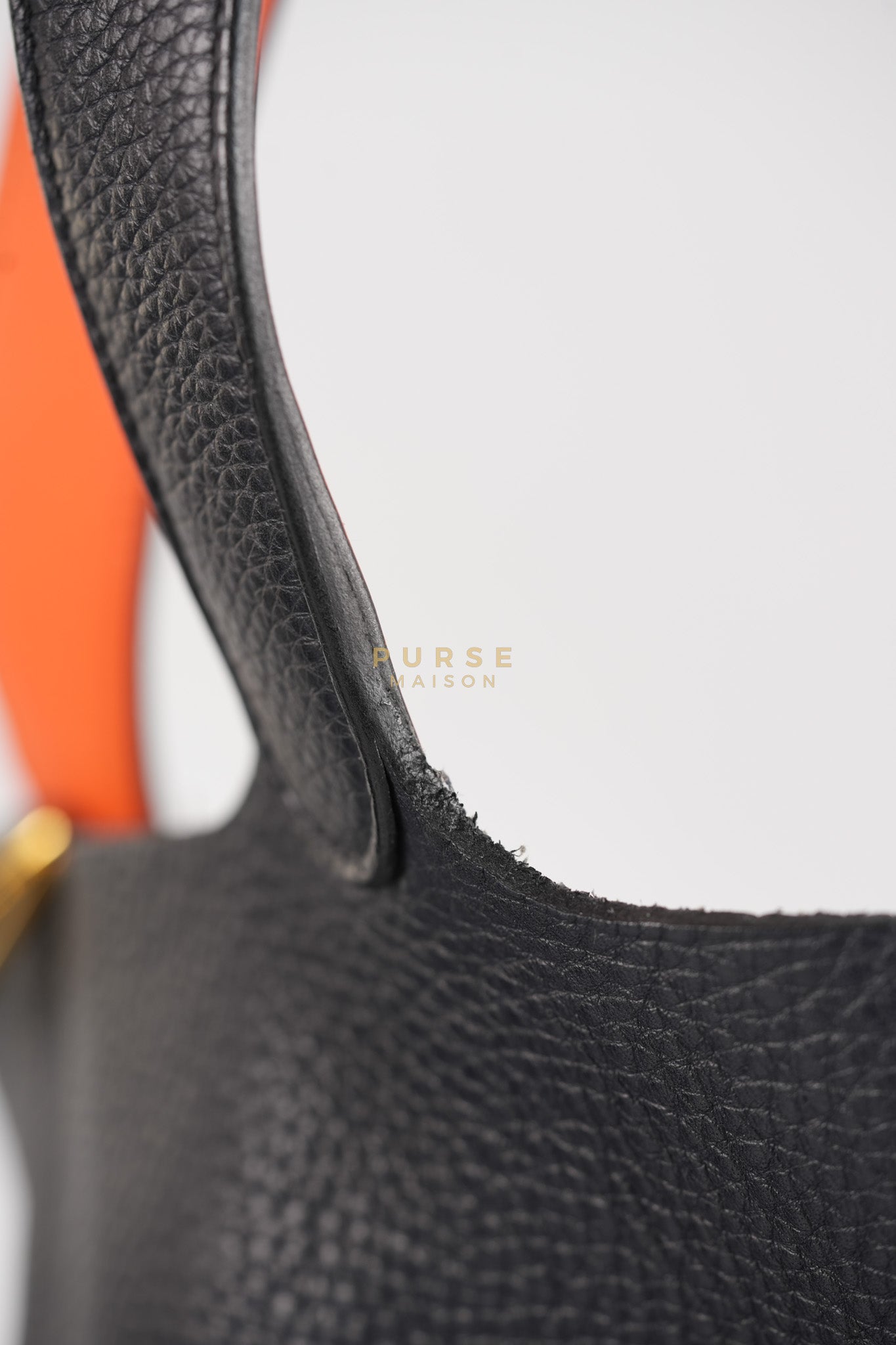 Picotin Lock 26 in Black Clemence Leather & Gold Hardware Stamp A (2017) | Purse Maison Luxury Bags Shop