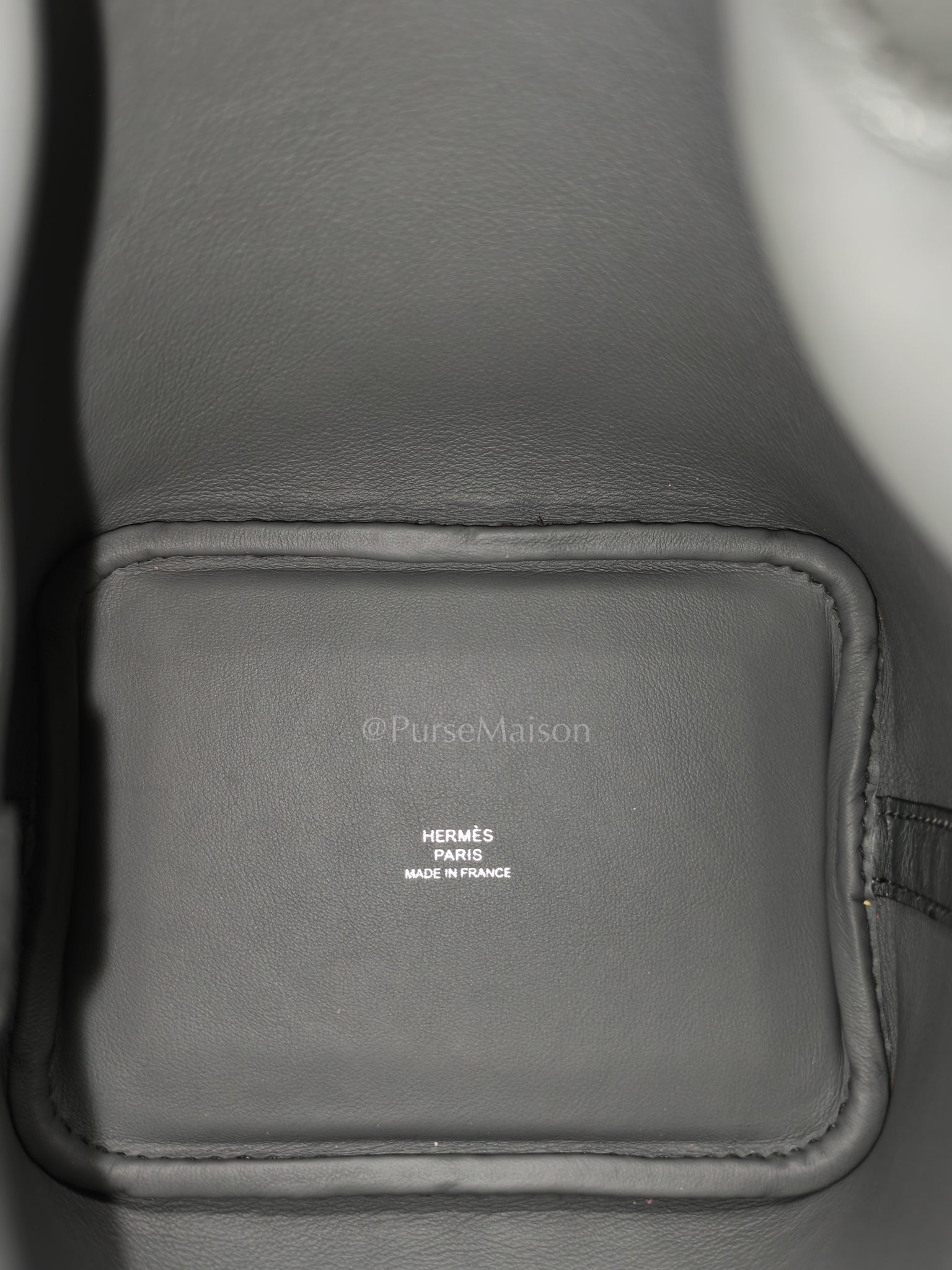 Picotin Nano in Vert Amande Ostrich Leather and Palladium Hardware Stamp W (2024) | Purse Maison Luxury Bags Shop