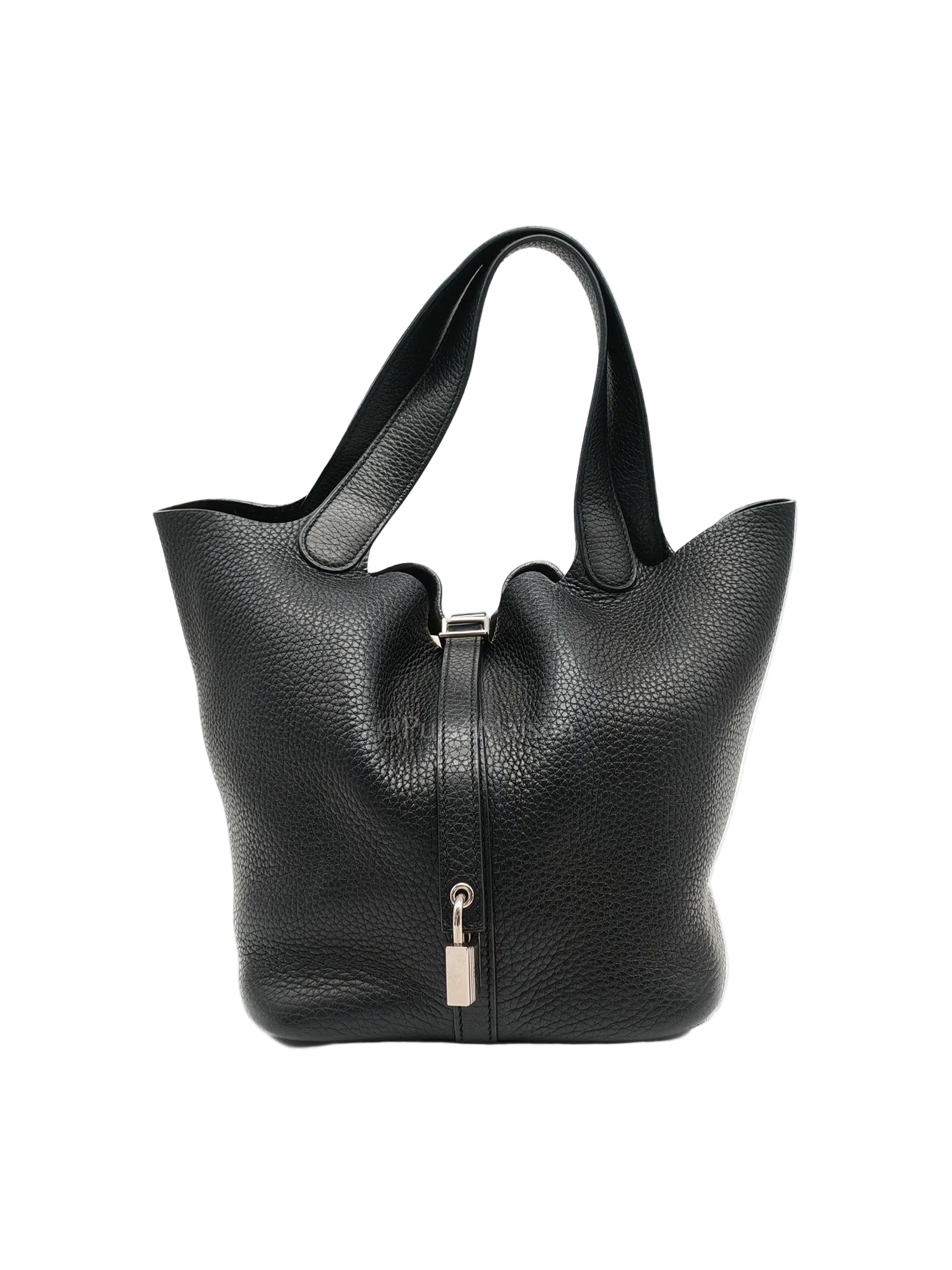 Picotin 22 in Noir Black Clemence Leather & Palladium Hardware Stamp T (2015)