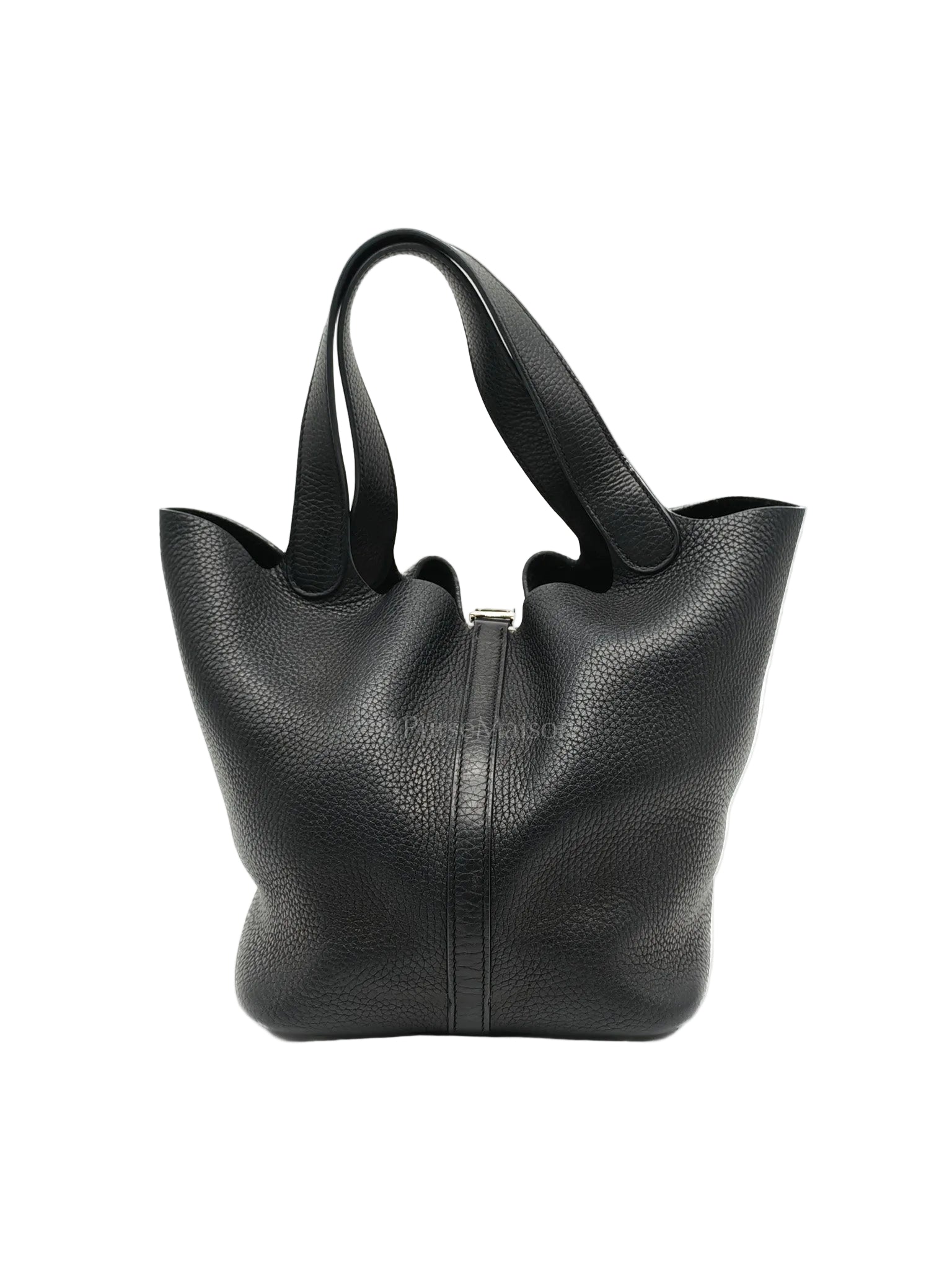 Picotin 22 in Noir Black Clemence Leather & Palladium Hardware Stamp T (2015)