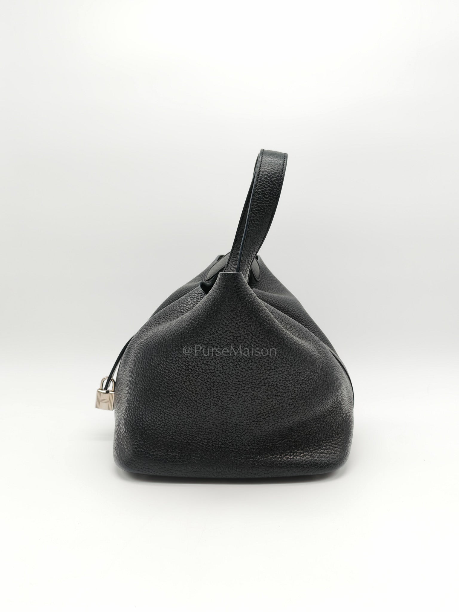 Picotin 22 in Noir Black Clemence Leather & Palladium Hardware Stamp T (2015)