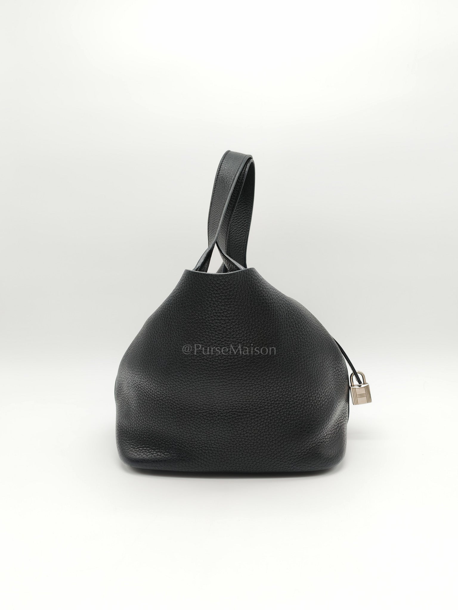 Picotin 22 in Noir Black Clemence Leather & Palladium Hardware Stamp T (2015)