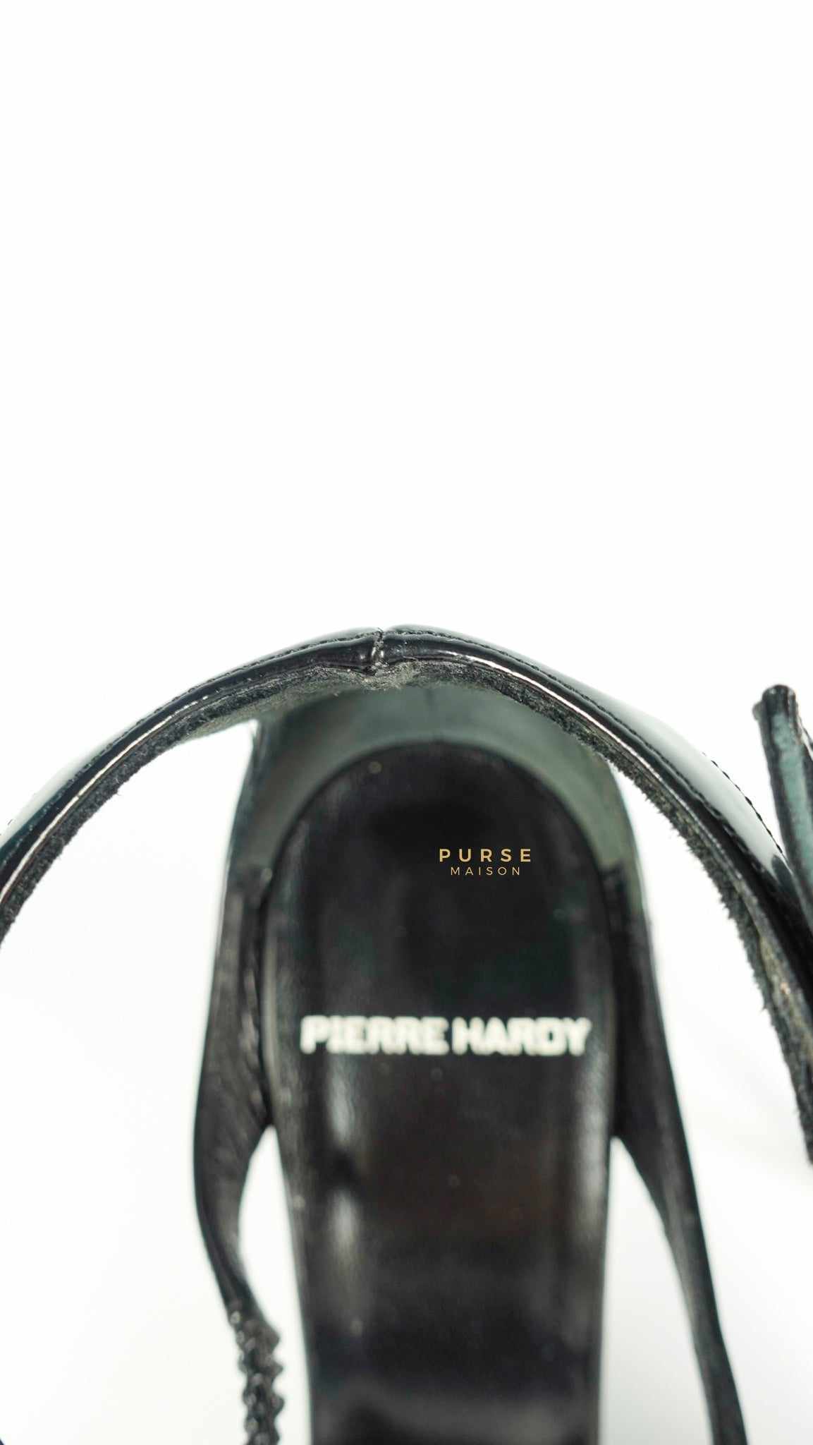 Pierre Hardy Black Leather Strap Pump Shoes (Size 37 EUR, 25cm)
