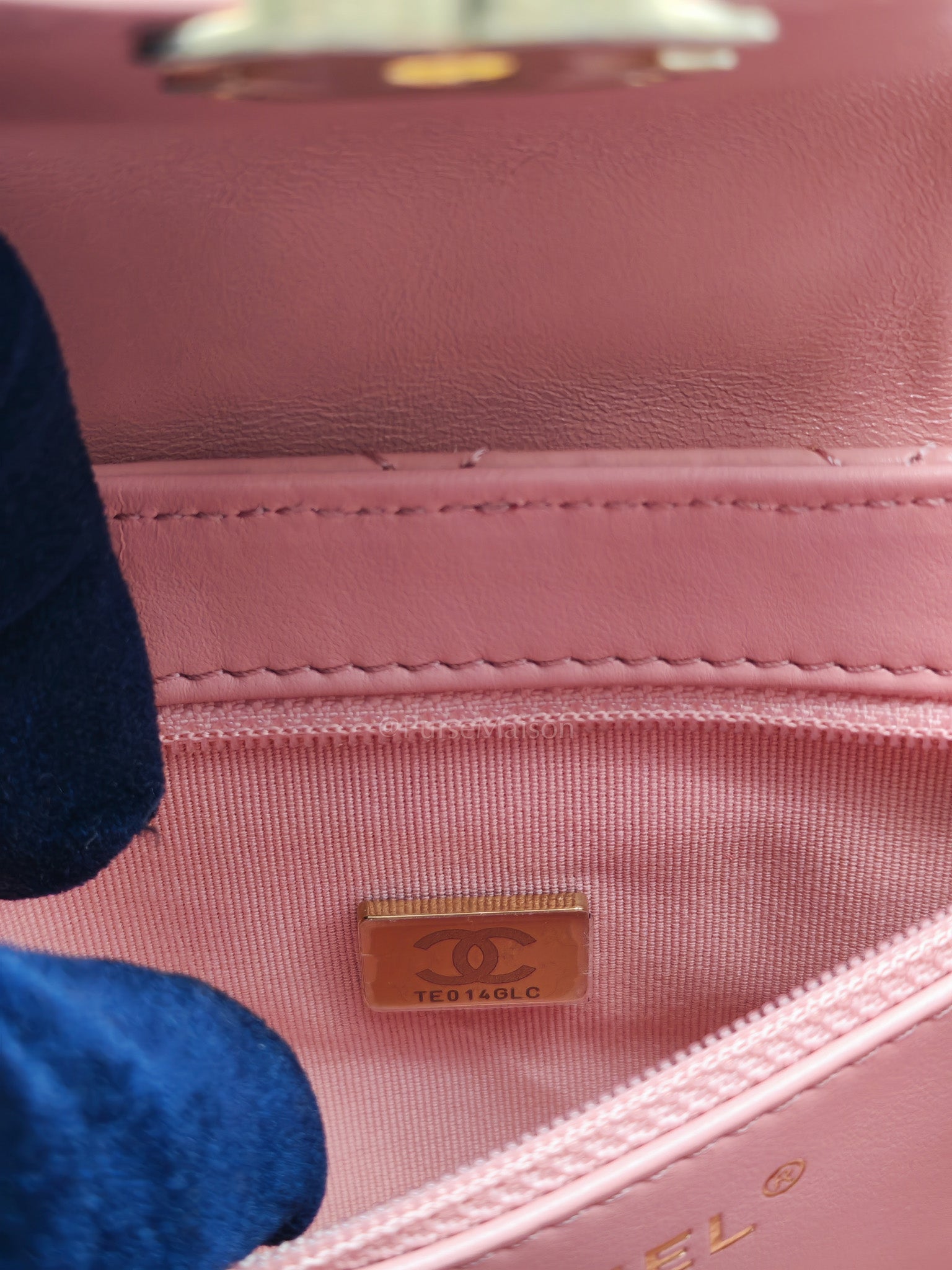 CC Kelly Small In Pink Shiny Aged Calfskin Leather & Gold Hardware Microchip