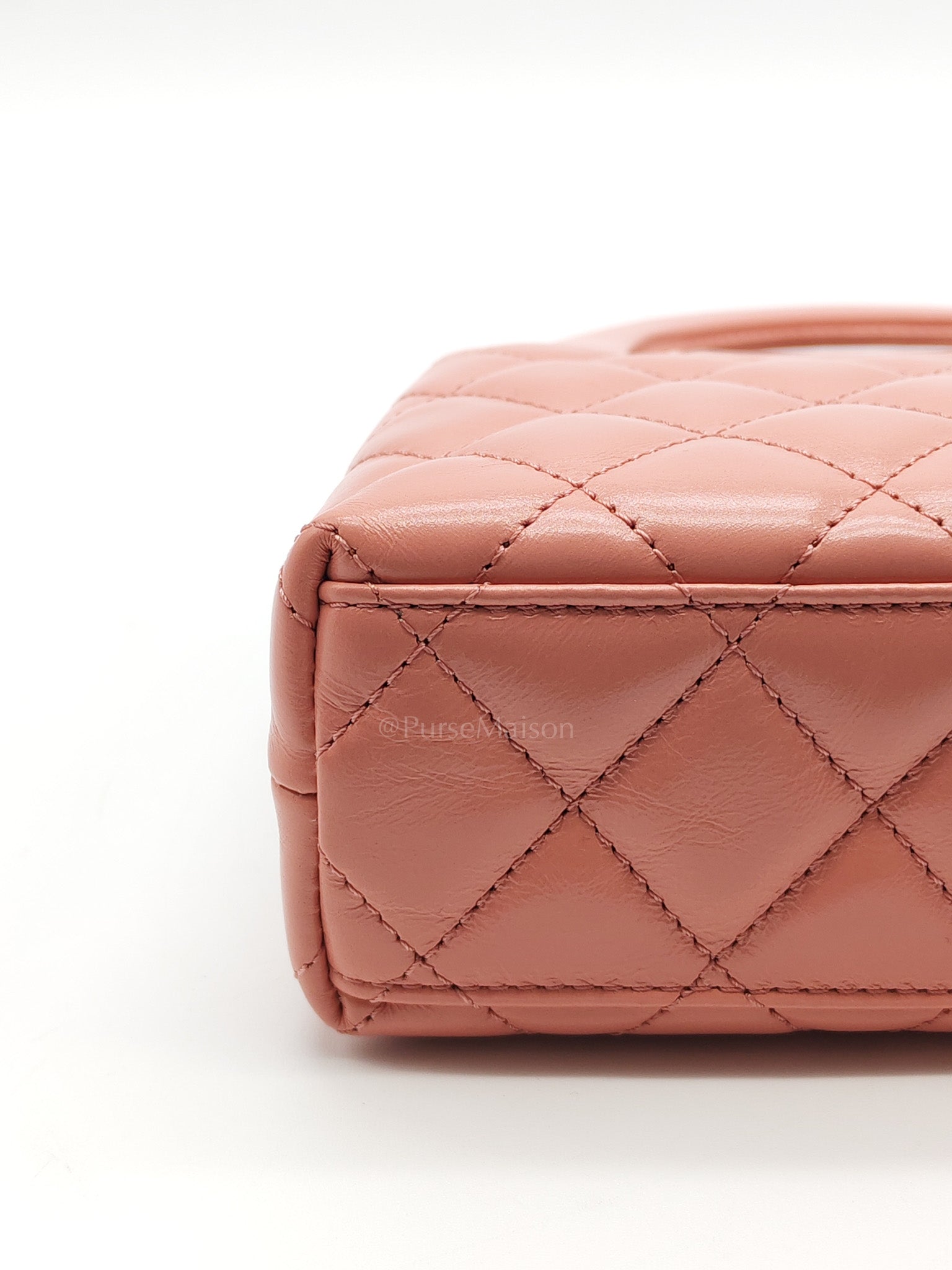 CC Kelly Small In Pink Shiny Aged Calfskin Leather & Gold Hardware Microchip