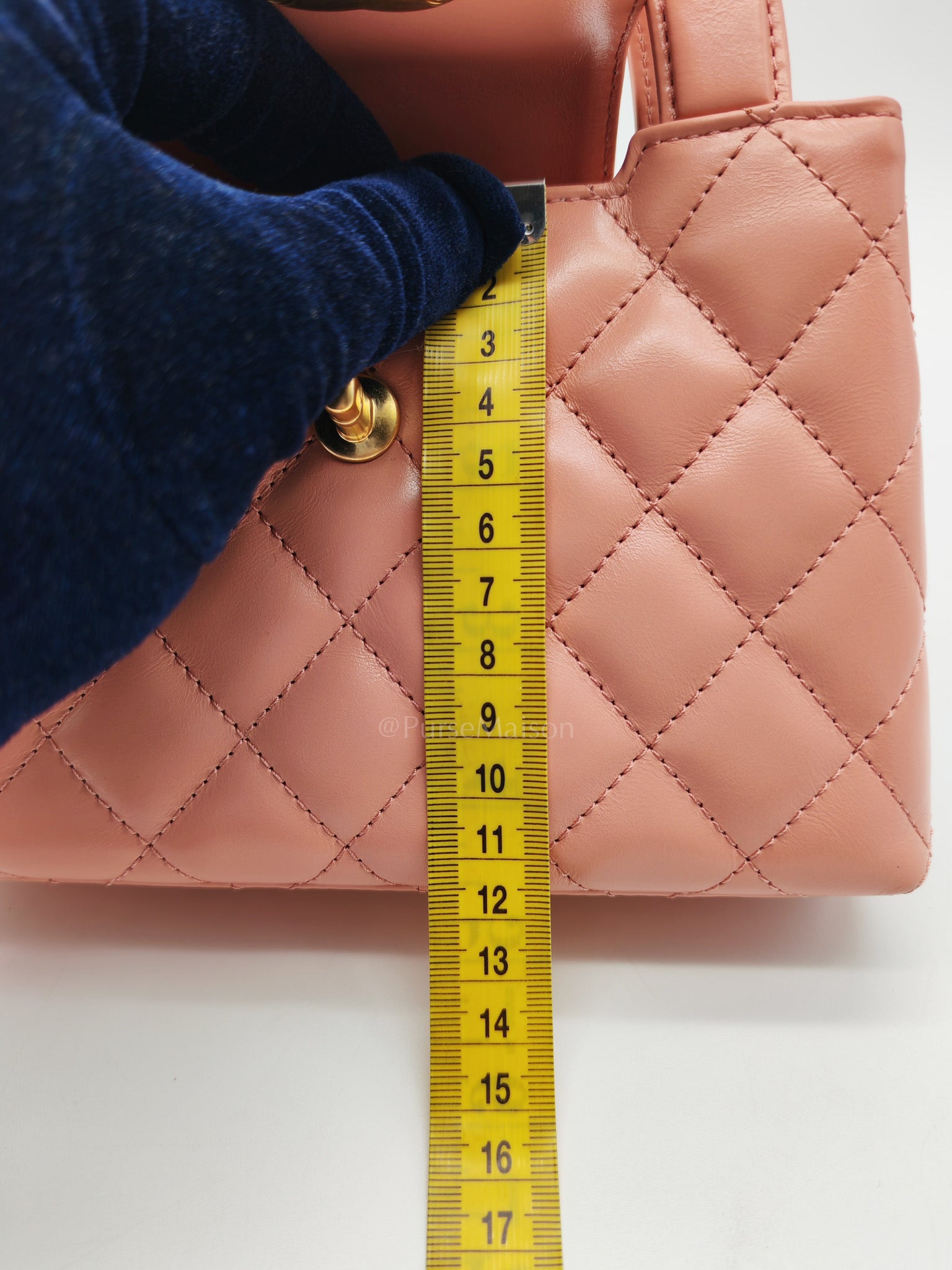 CC Kelly Small In Pink Shiny Aged Calfskin Leather & Gold Hardware Microchip