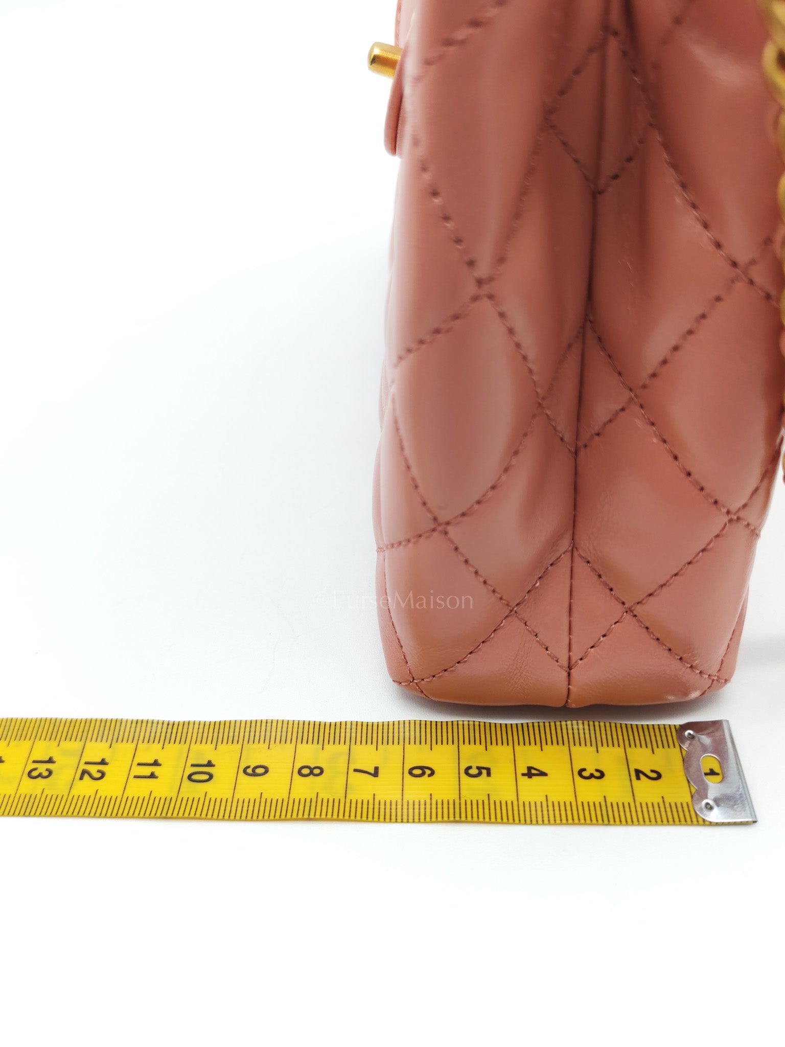 CC Kelly Small In Pink Shiny Aged Calfskin Leather & Gold Hardware Microchip