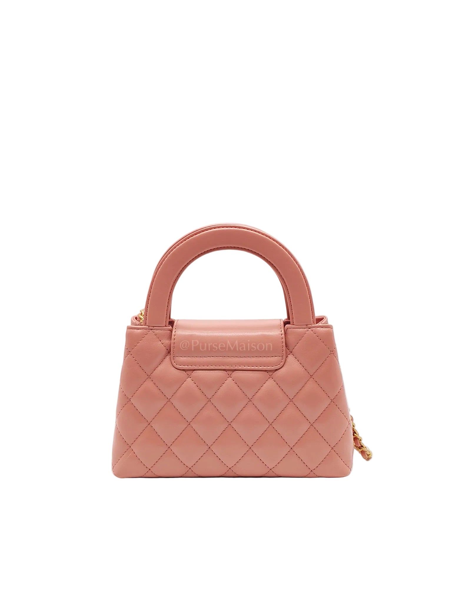 CC Kelly Small In Pink Shiny Aged Calfskin Leather & Gold Hardware Microchip
