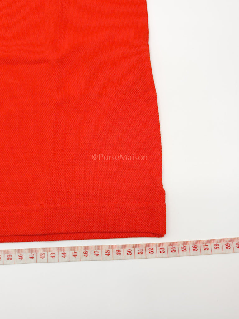 Piquet Arancio Orange Woven Polo Shirt Size Large | Purse Maison Luxury Bags Shop