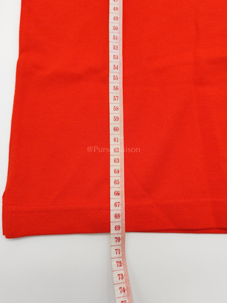 Piquet Arancio Orange Woven Polo Shirt Size Large | Purse Maison Luxury Bags Shop