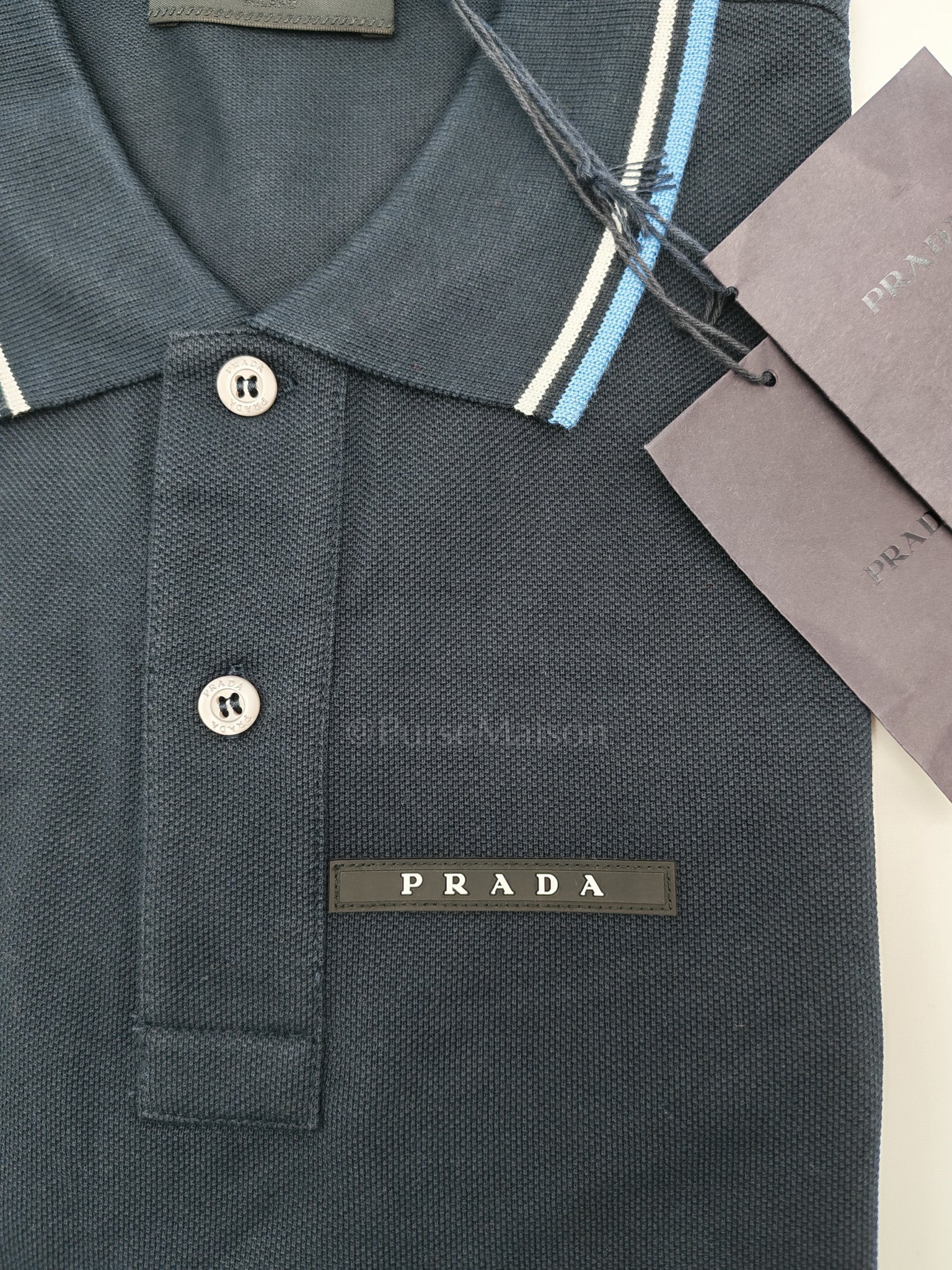 Piquet Blue Polo Shirt Size L | Purse Maison Luxury Bags Shop
