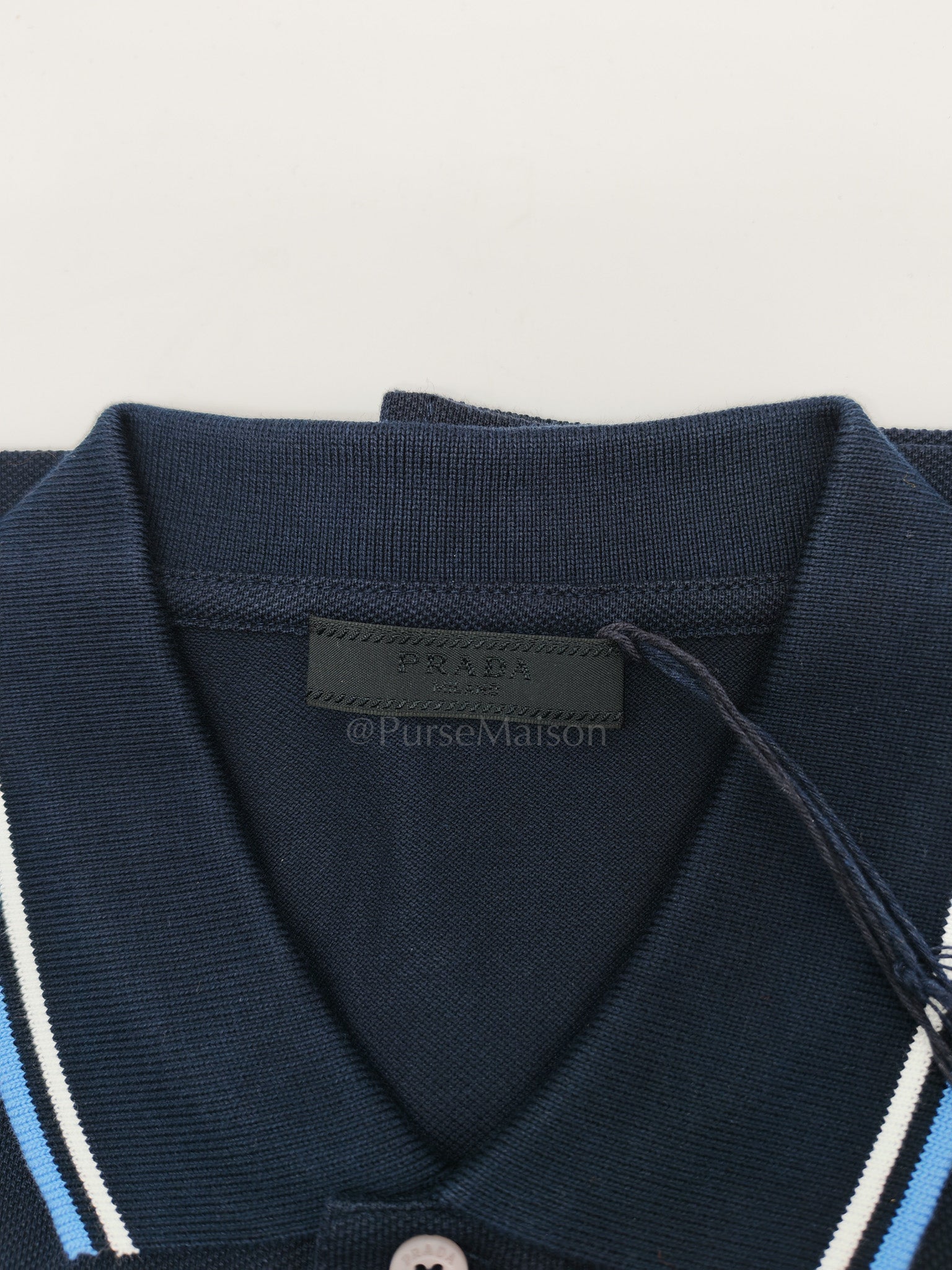 Piquet Blue Polo Shirt Size L | Purse Maison Luxury Bags Shop