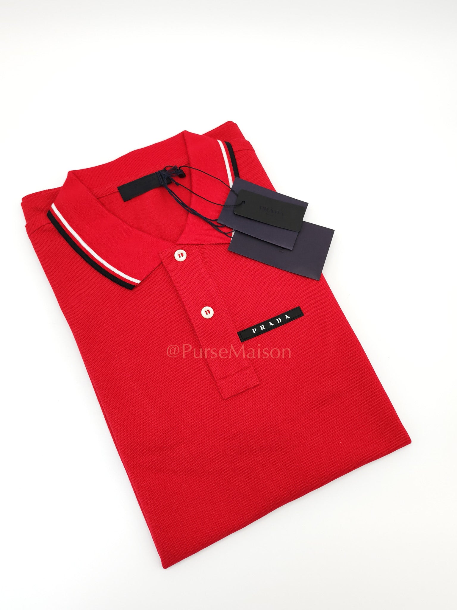 Piquet Red Polo Shirt Size L | Purse Maison Luxury Bags Shop