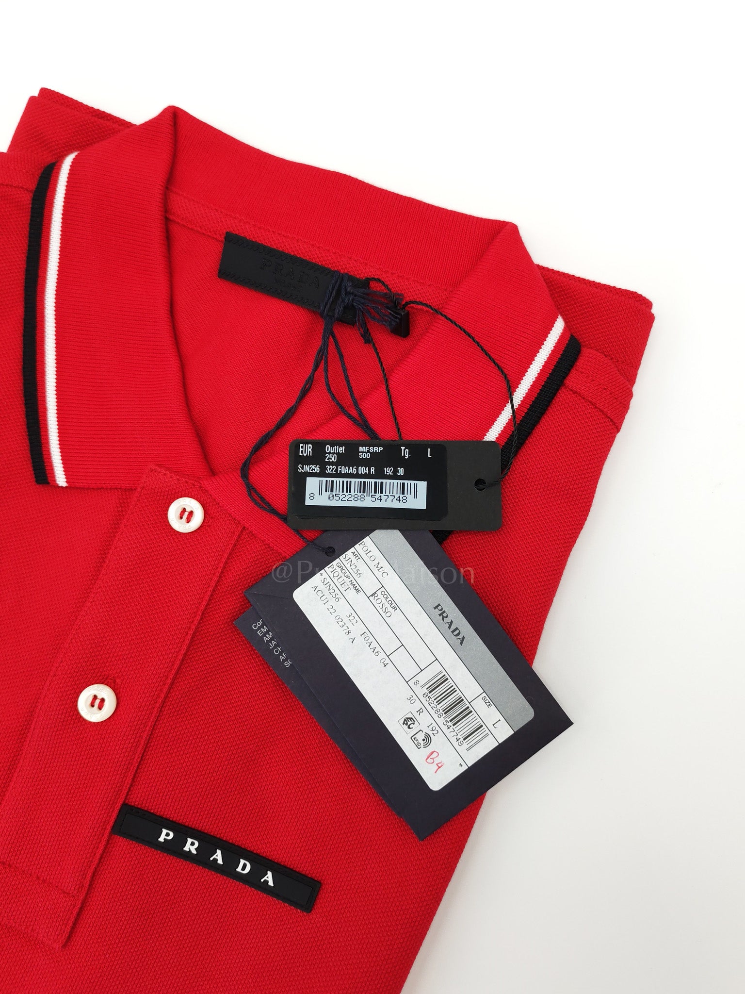 Piquet Red Polo Shirt Size L | Purse Maison Luxury Bags Shop