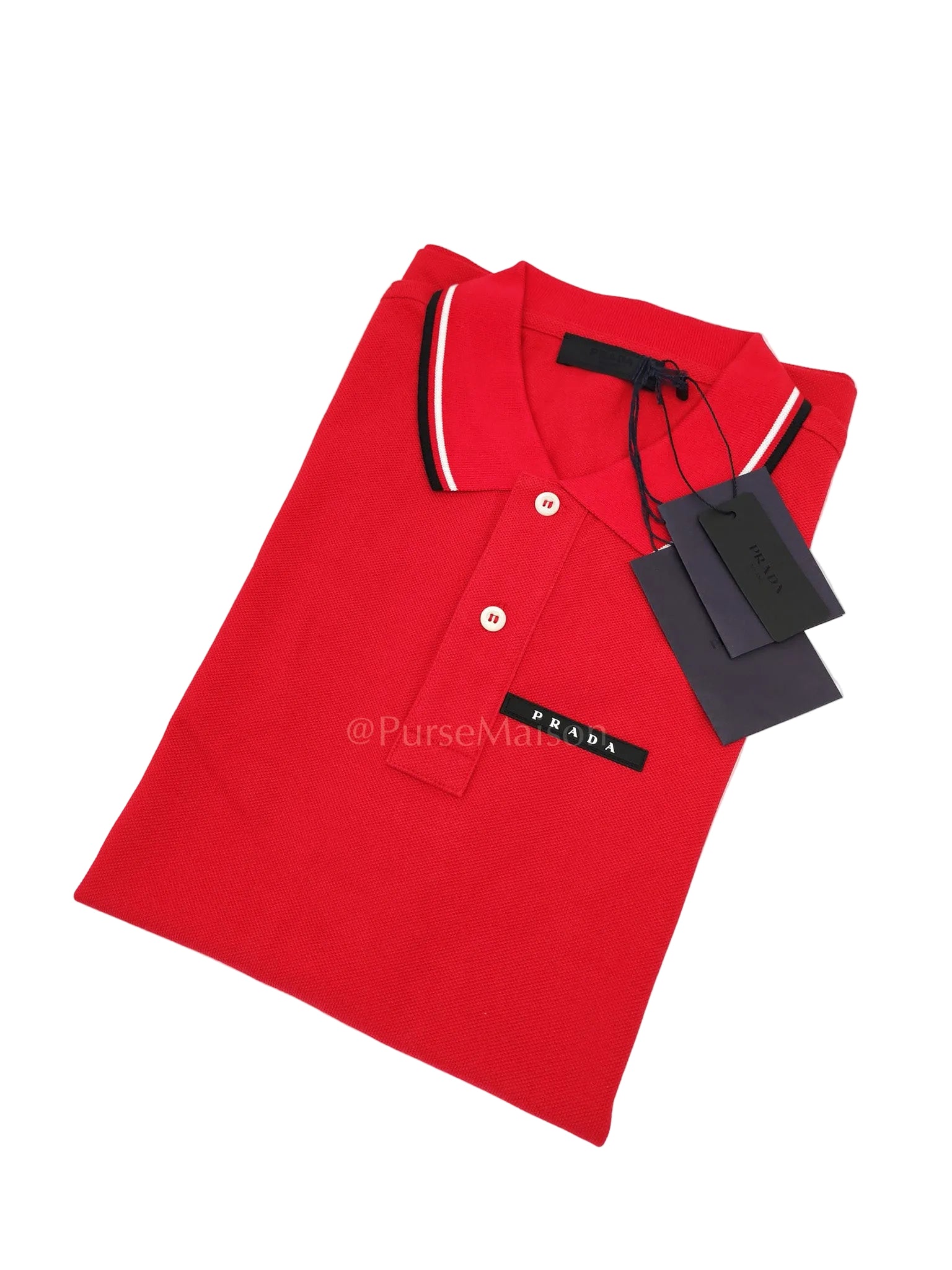Piquet Red Polo Shirt Size L | Purse Maison Luxury Bags Shop