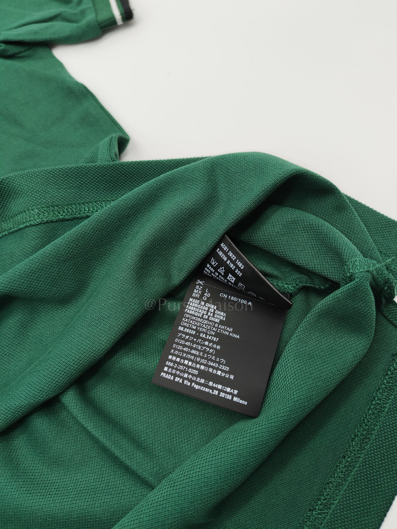 Piquit Abete (Green )Polo Shirt Size L | Purse Maison Luxury Bags Shop
