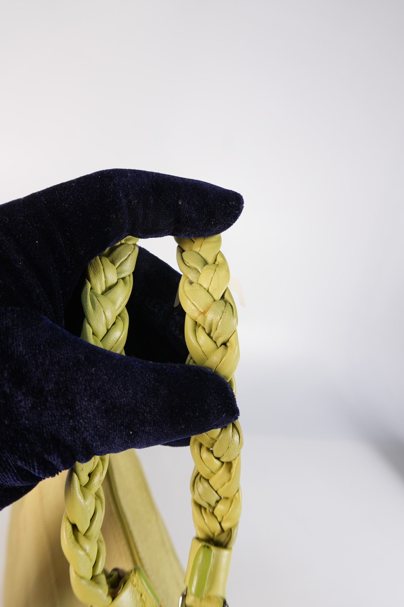 Pleated Light Green Grossgrain Nylon Shoulder Bag | Purse Maison Luxury Bags Shop