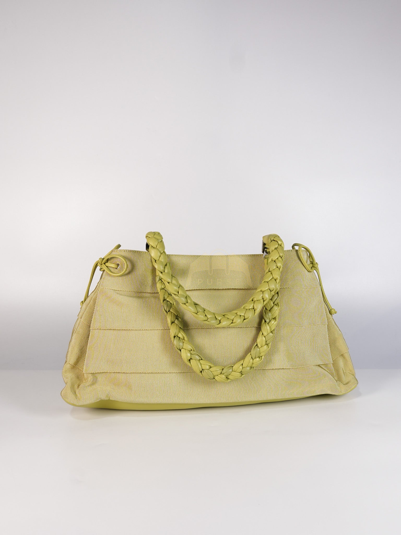 Pleated Light Green Grossgrain Nylon Shoulder Bag | Purse Maison Luxury Bags Shop