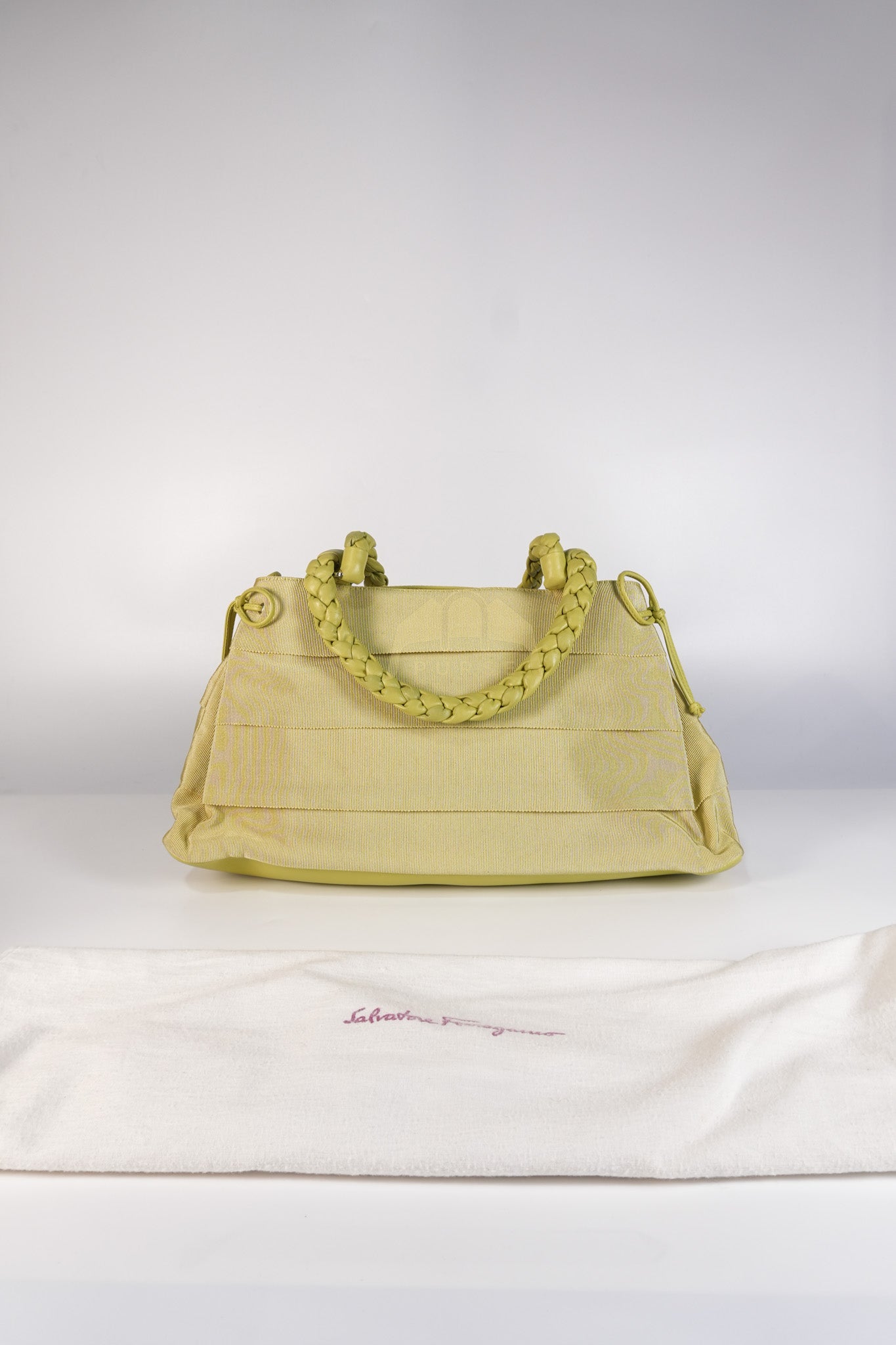 Pleated Light Green Grossgrain Nylon Shoulder Bag | Purse Maison Luxury Bags Shop