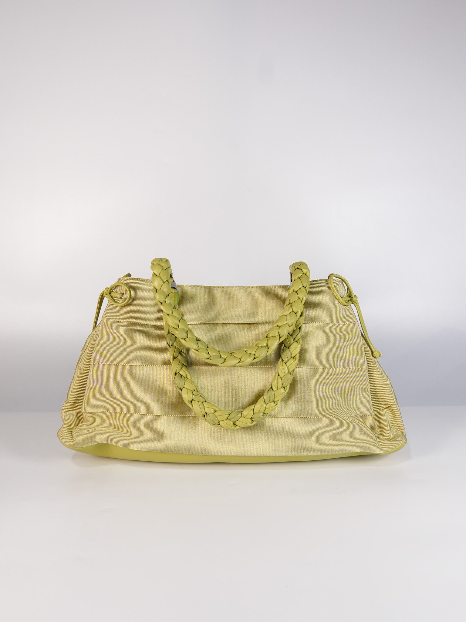 Pleated Light Green Grossgrain Nylon Shoulder Bag | Purse Maison Luxury Bags Shop