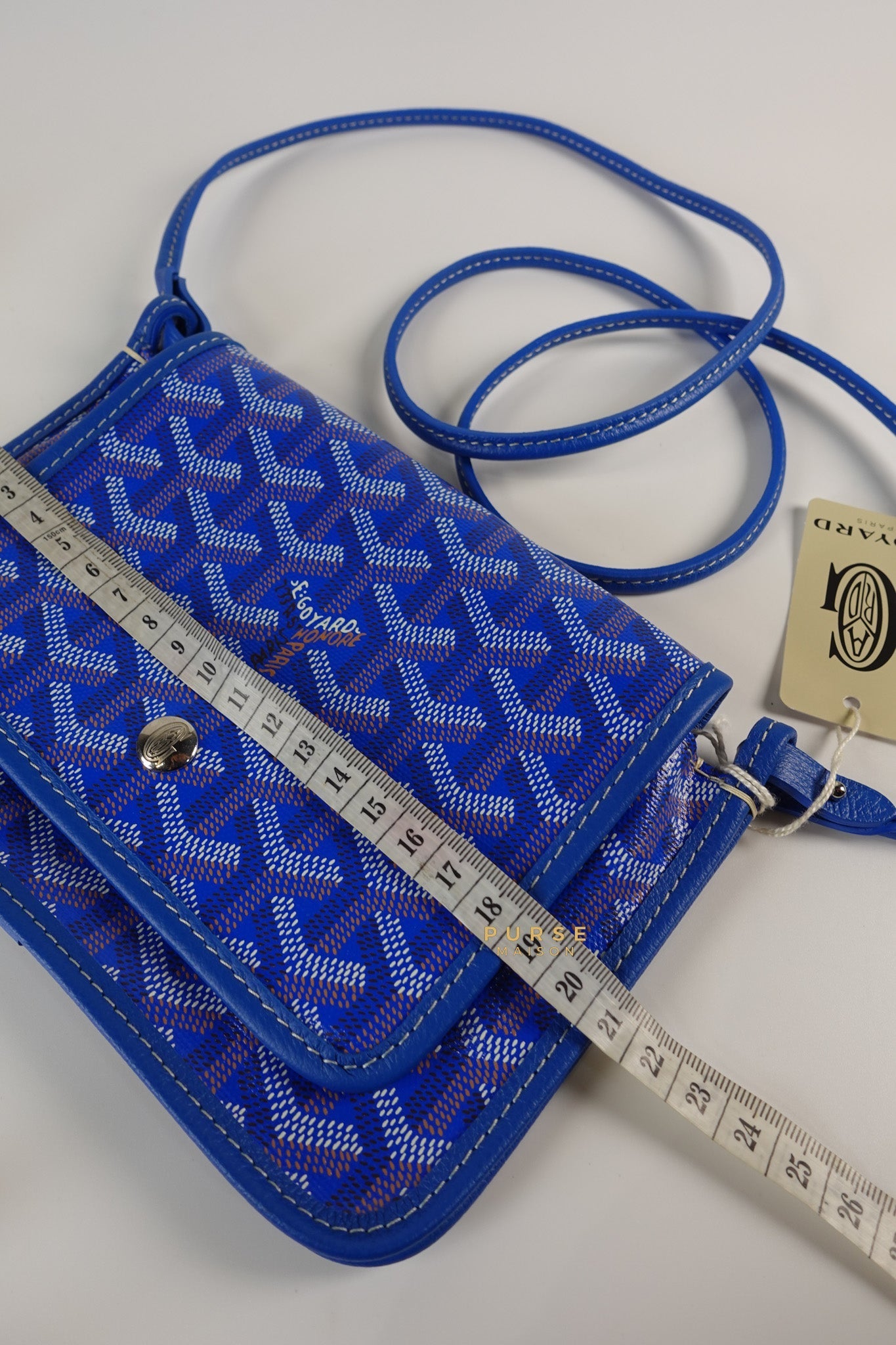 Plumet Bleu Goyardine Canvas Crossbody Bag | Purse Maison Luxury Bags Shop