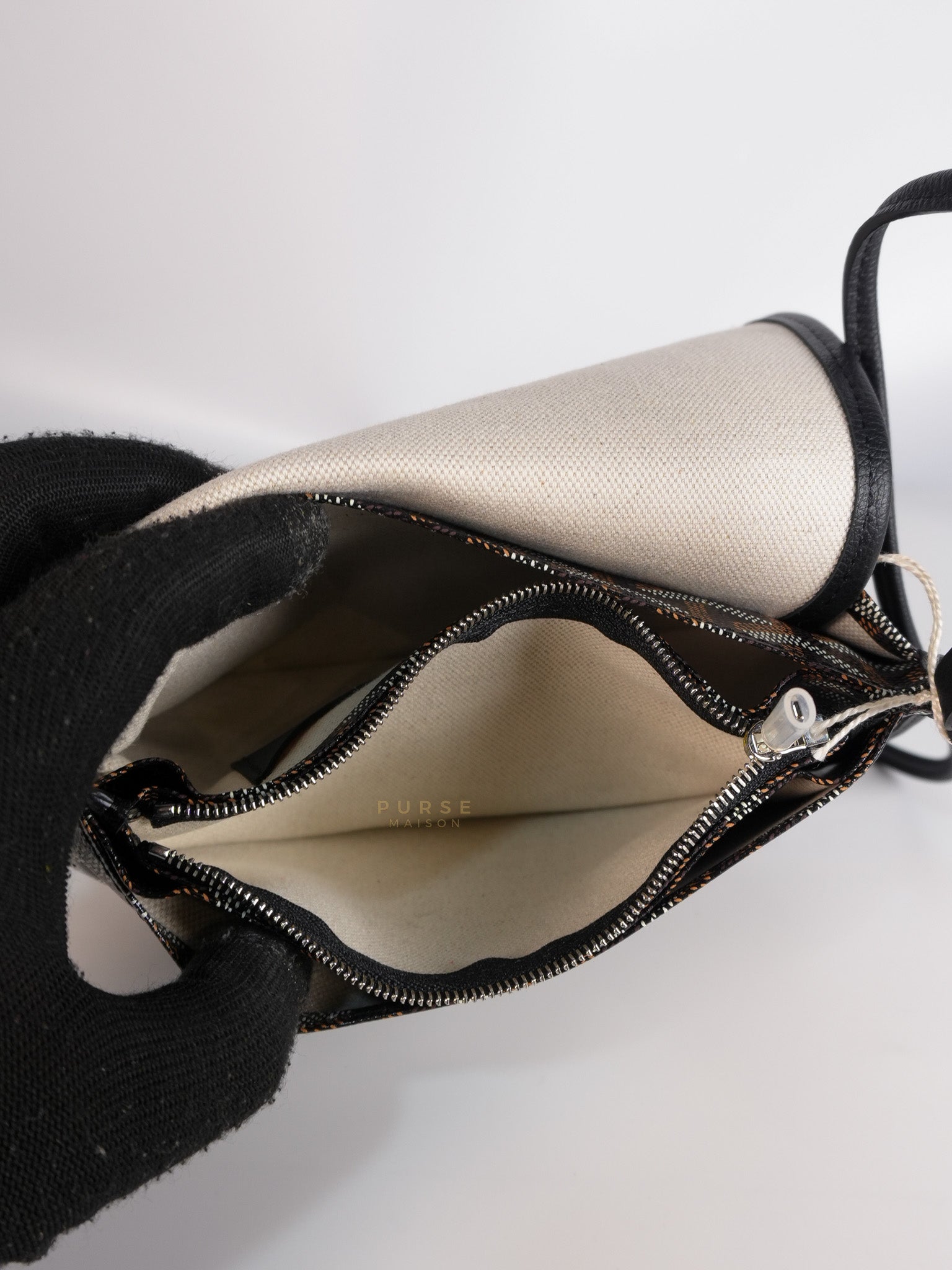 Plumet in Black Goyardine Canvas | Purse Maison Luxury Bags Shop