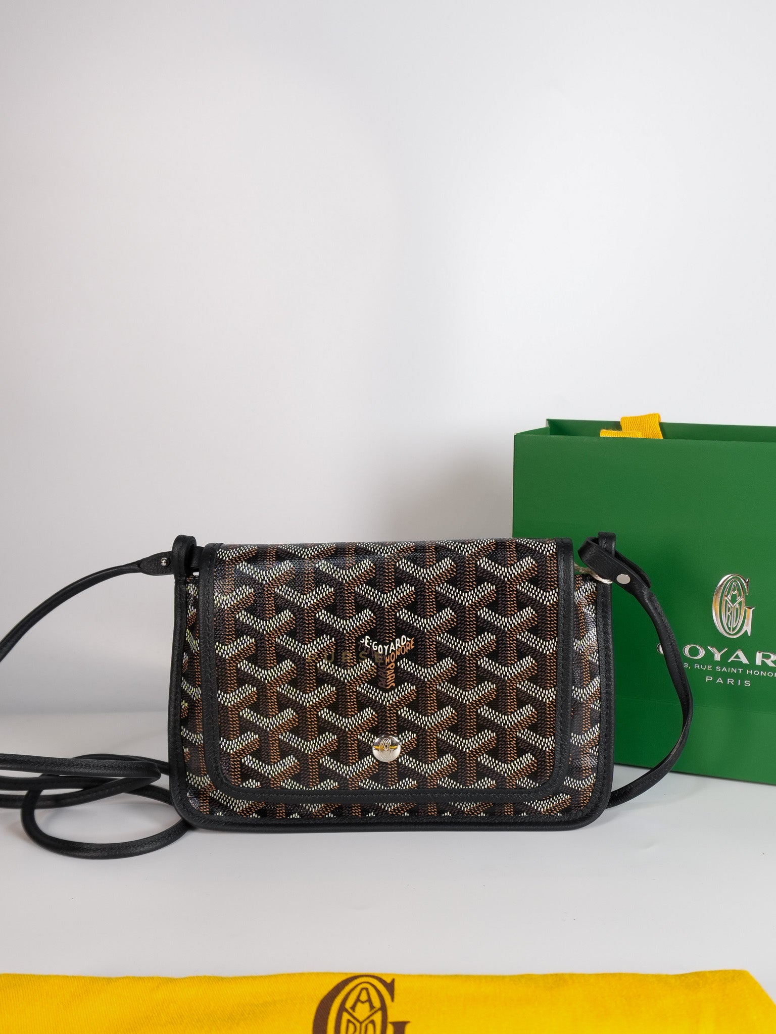 Plumet in Black Goyardine Canvas | Purse Maison Luxury Bags Shop