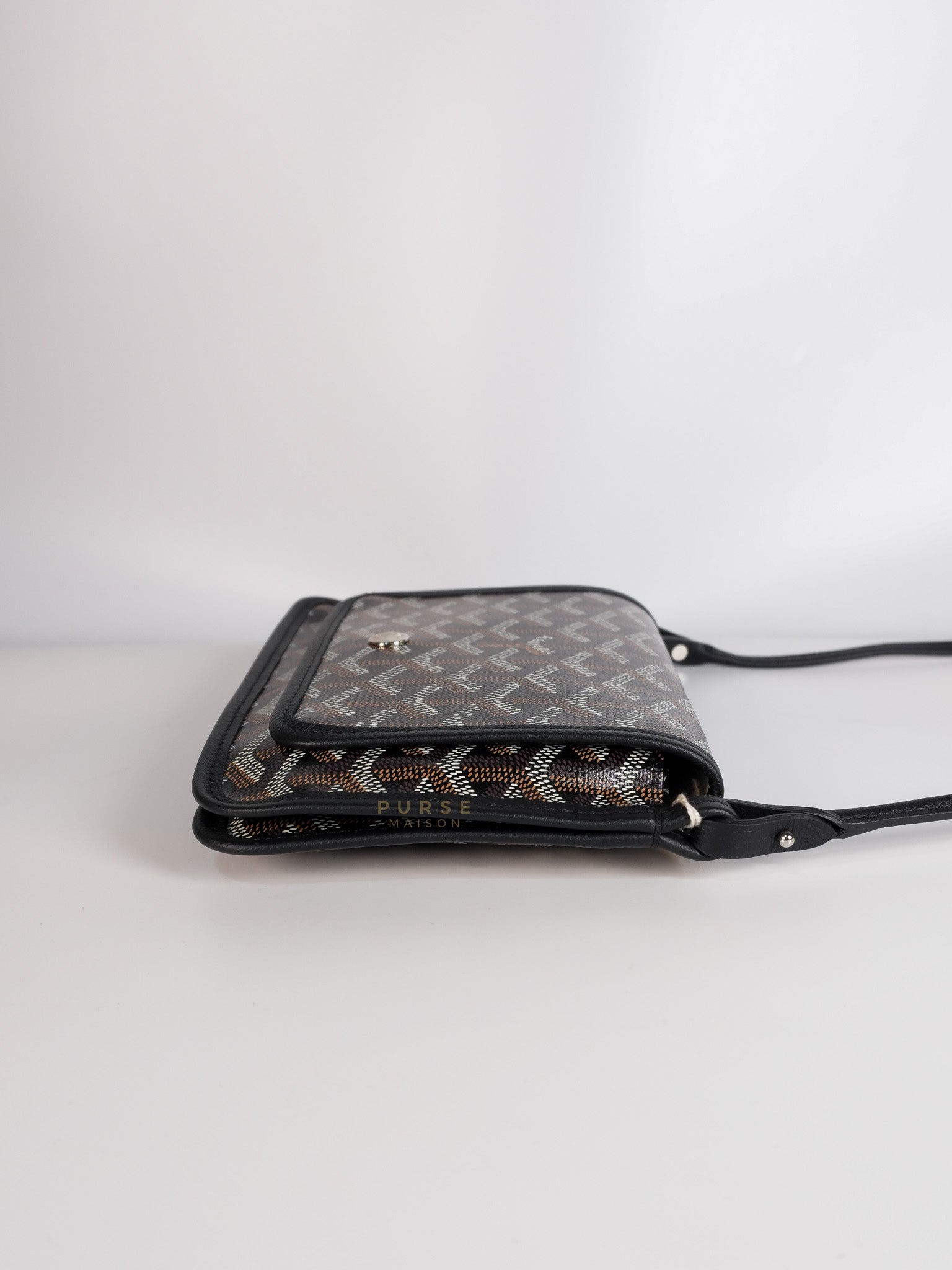 Plumet in Black Goyardine Canvas | Purse Maison Luxury Bags Shop