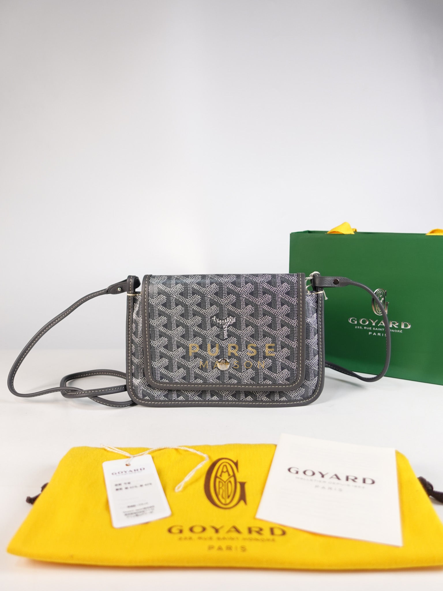 Plumet in Gray Goyadine Canvas | Purse Maison Luxury Bags Shop