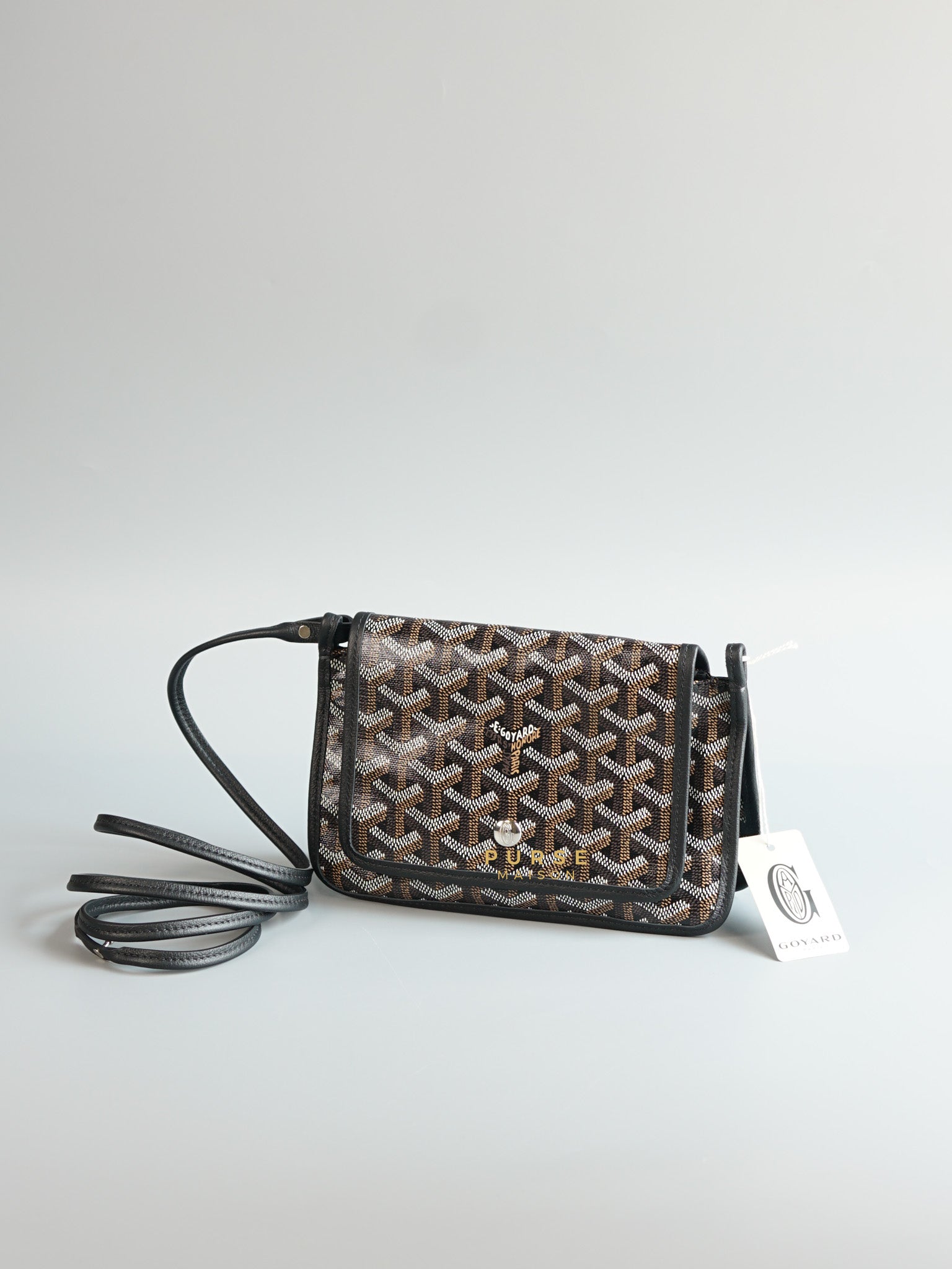 Plumet Noir Goyardine Canvas Crossbody Bag | Purse Maison Luxury Bags Shop