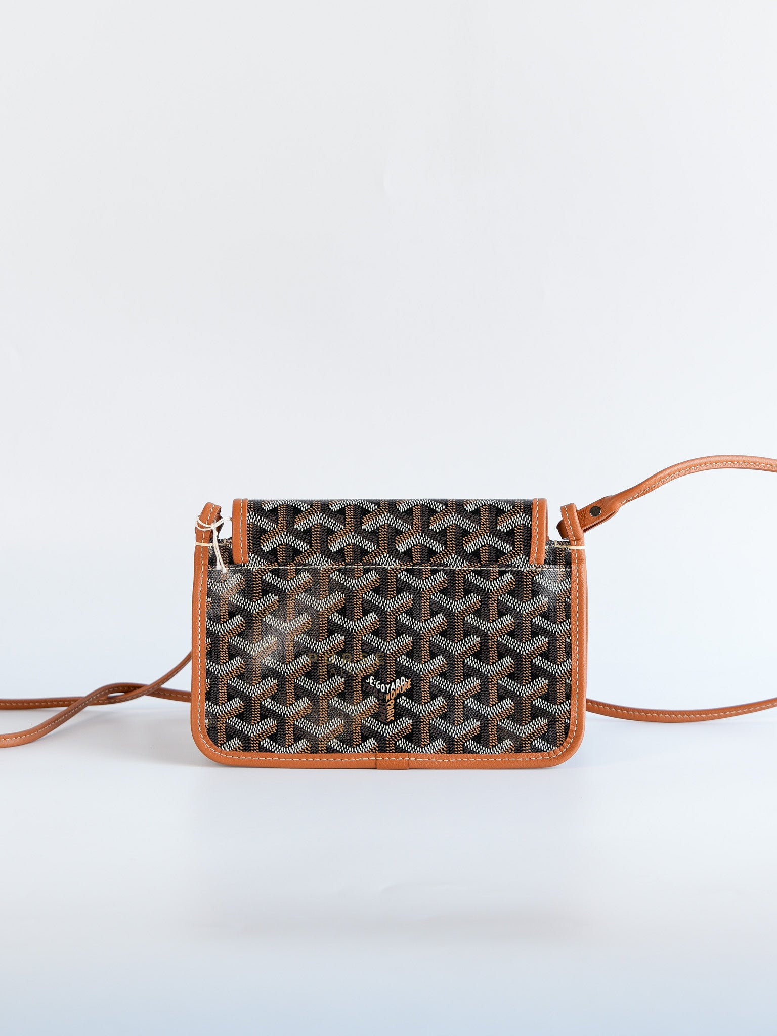 Plumet Tan Chevron Print Coated Canvas Crossbody Bag | Purse Maison Luxury Bags Shop
