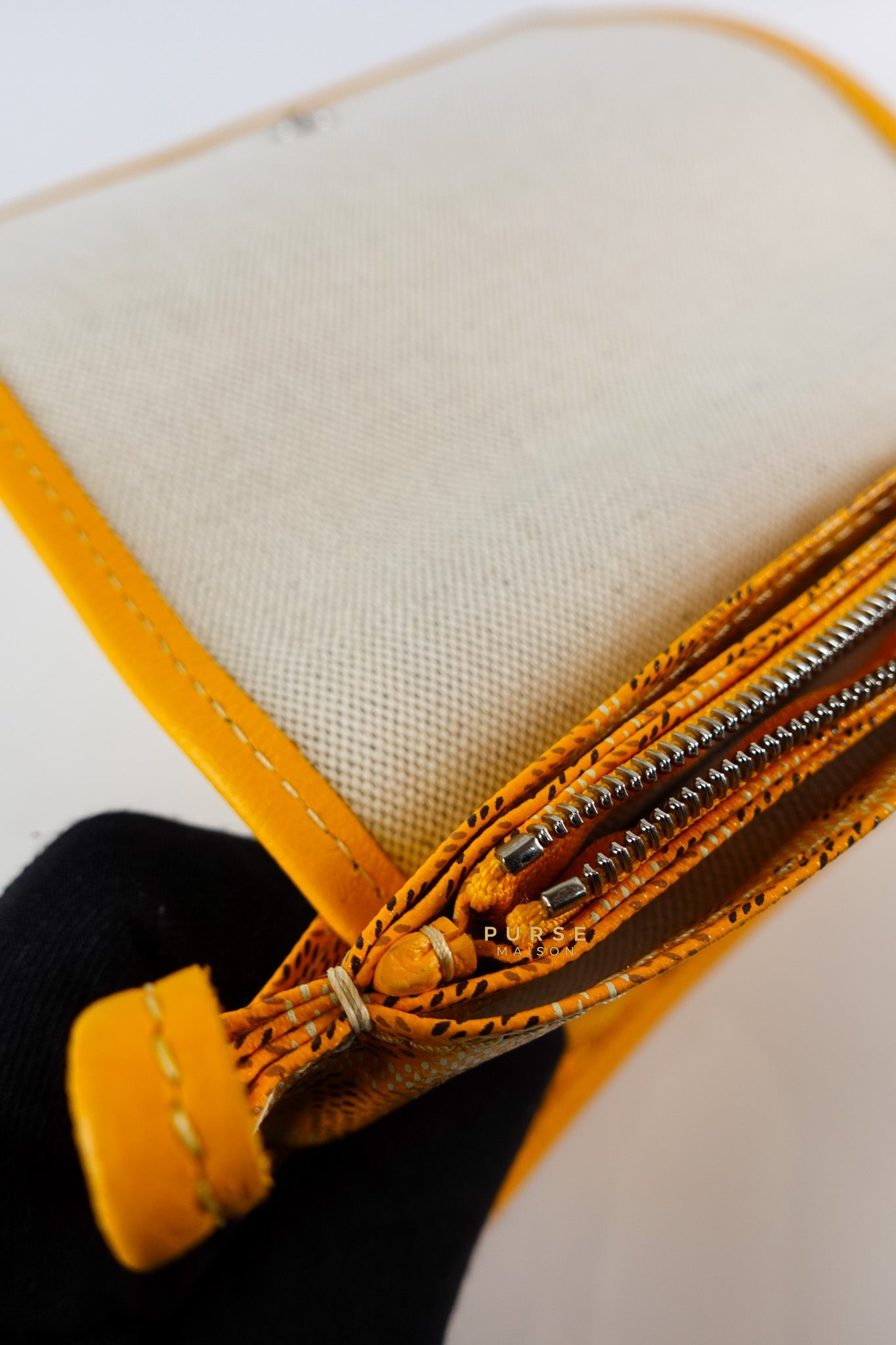 Plumet Yellow Goyardine Canvas Crossbody Bag | Purse Maison Luxury Bags Shop