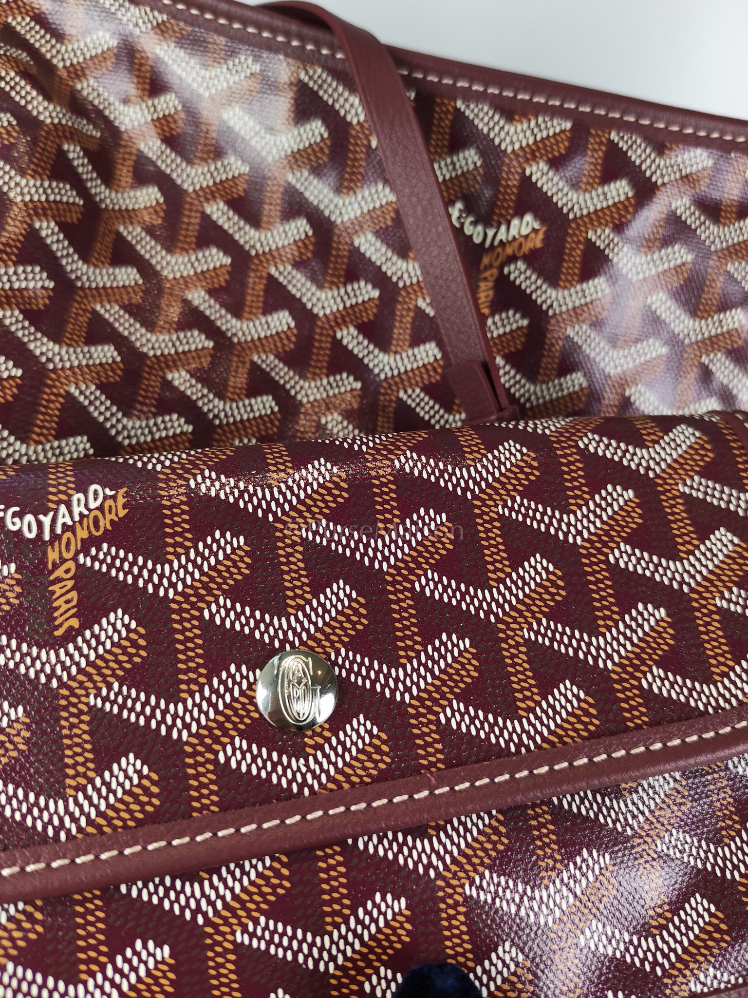 Boheme PM Burgundy in Goyardine Canvas