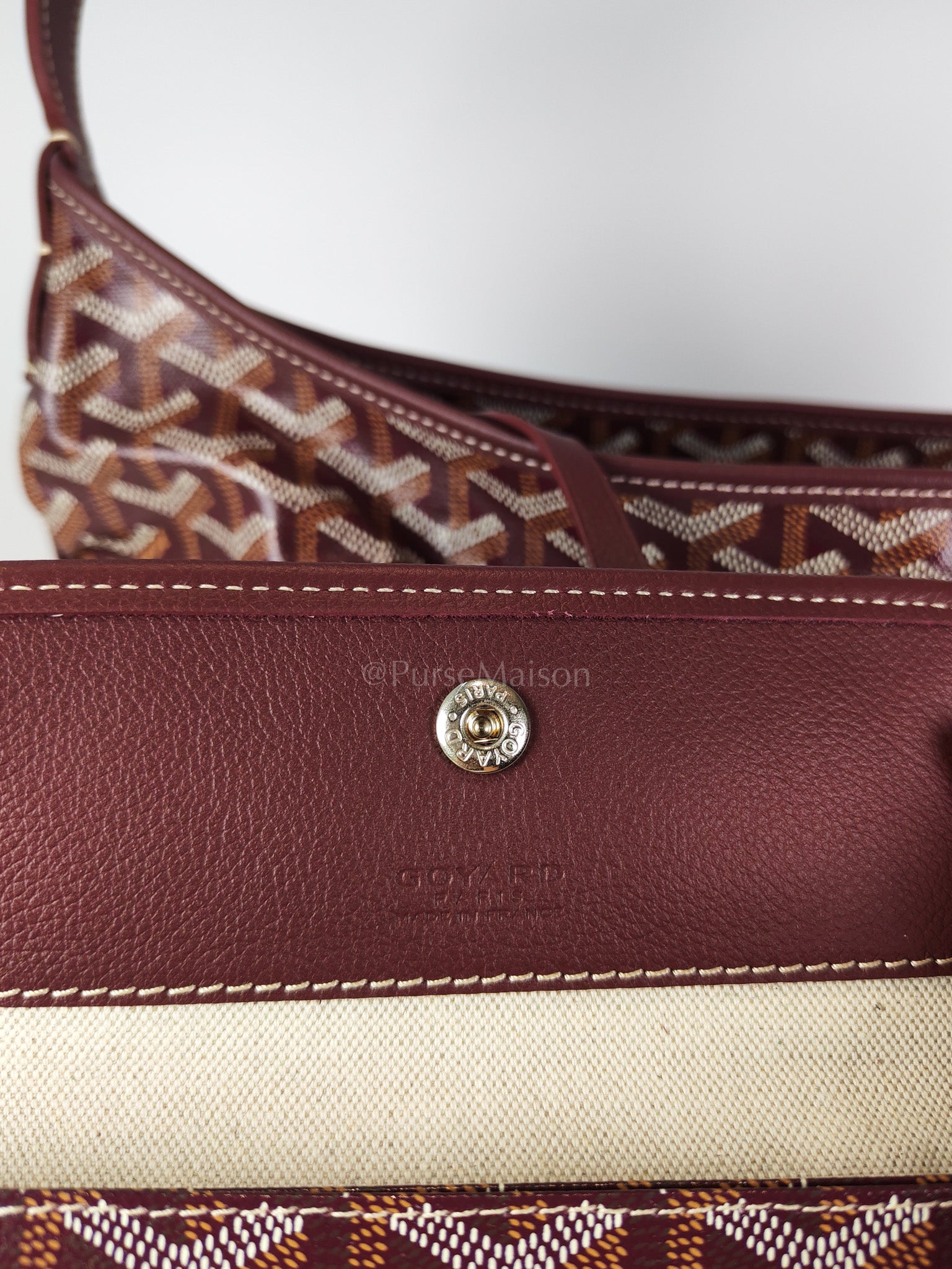 Boheme PM Burgundy in Goyardine Canvas