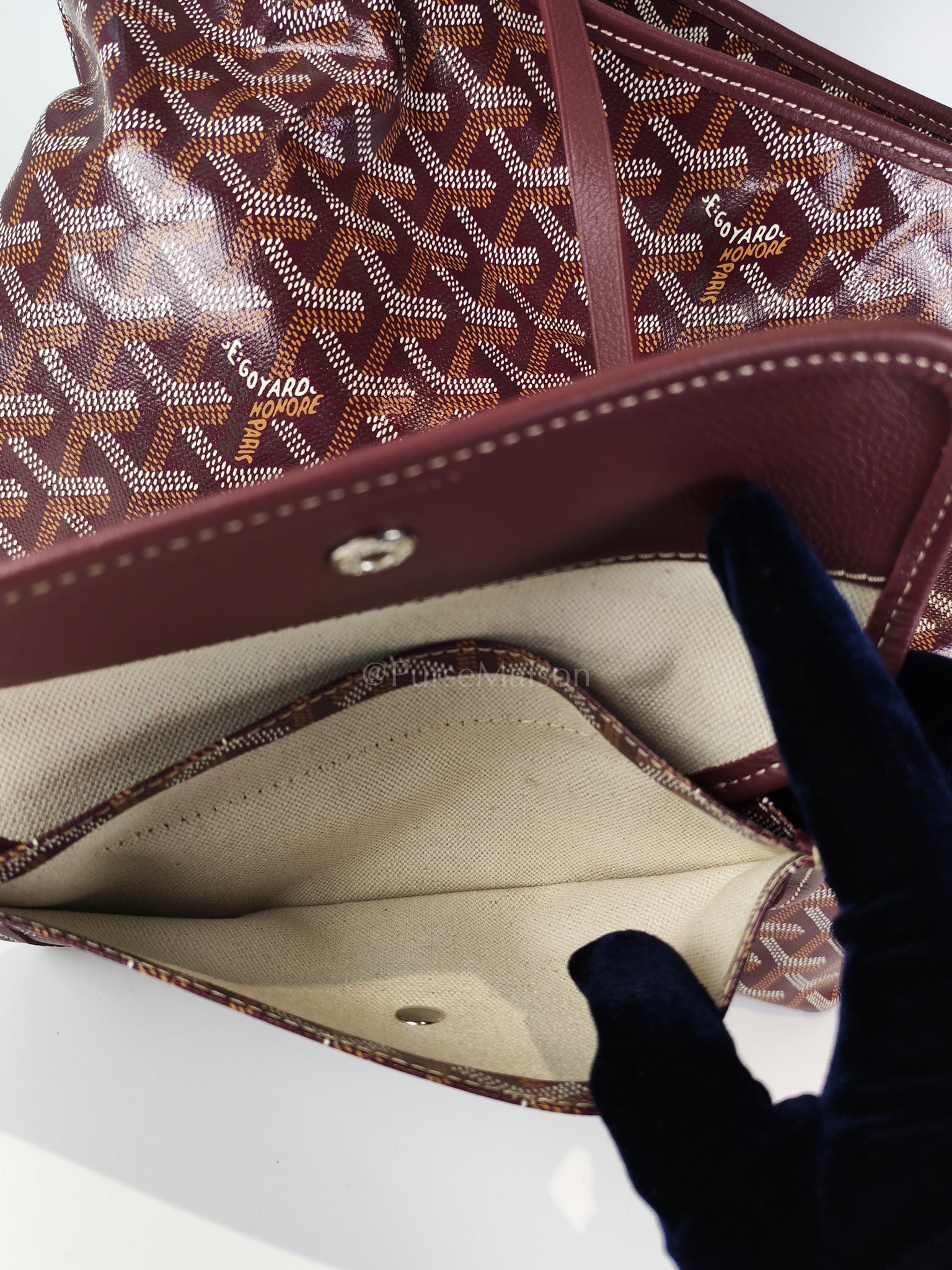 Boheme PM Burgundy in Goyardine Canvas