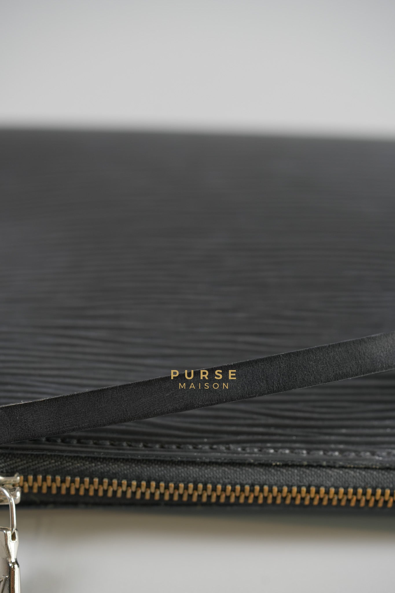 Pochette Accessories Black Epi Leather in Silver Hardware ( Date Code: AR0018) | Purse Maison Luxury Bags Shop