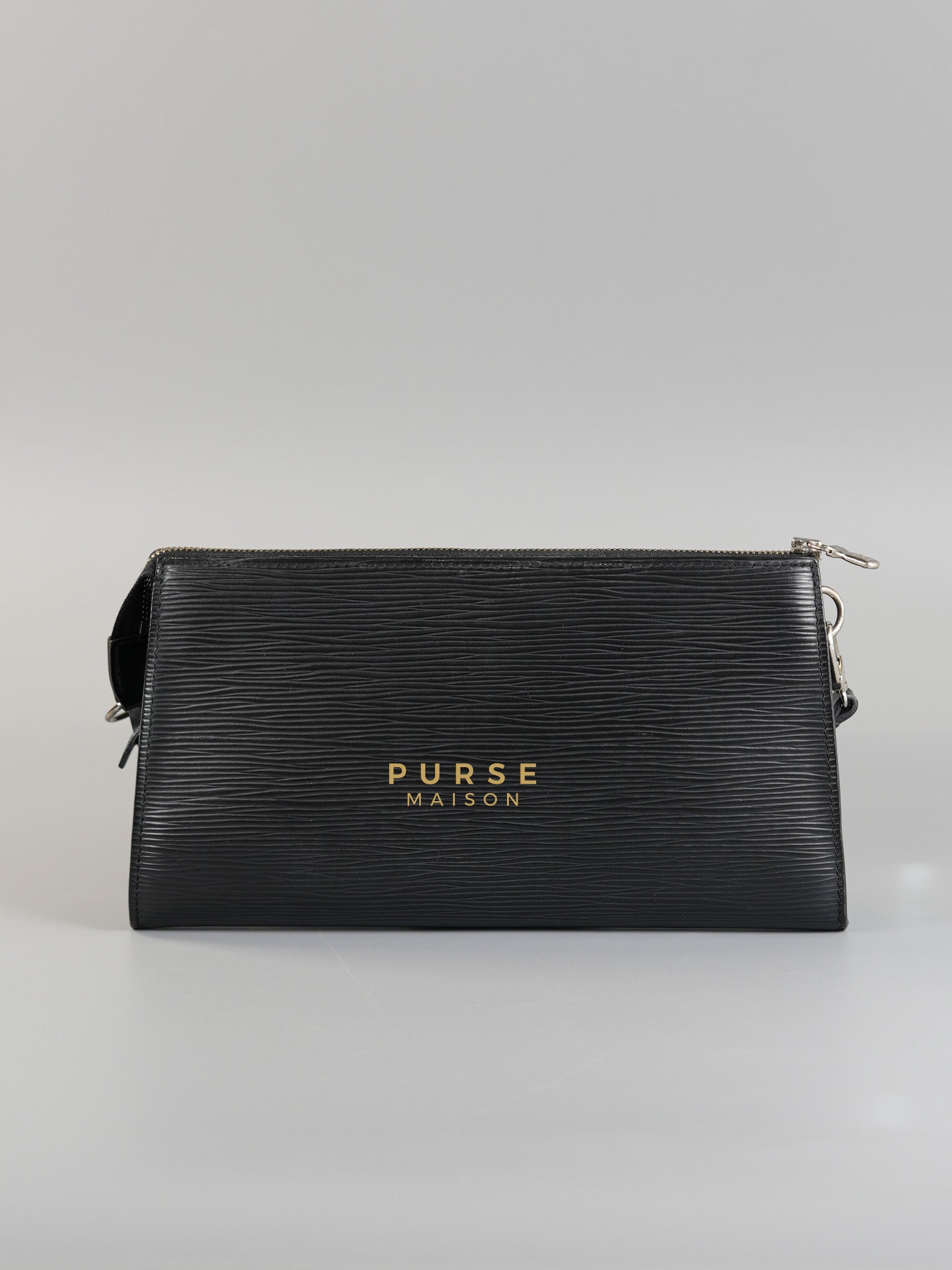 Pochette Accessories Black Epi Leather in Silver Hardware ( Date Code: AR0018) | Purse Maison Luxury Bags Shop