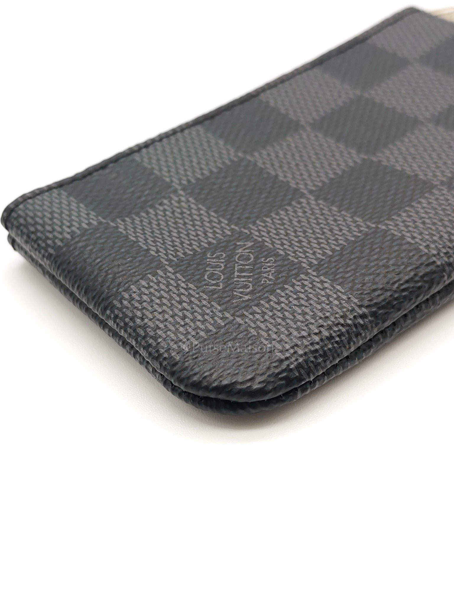 Pochette Cles Key Pouch in Damier Graphite Canvas & Silver Hardware (Datecode: CT4205) | Purse Maison Luxury Bags Shop