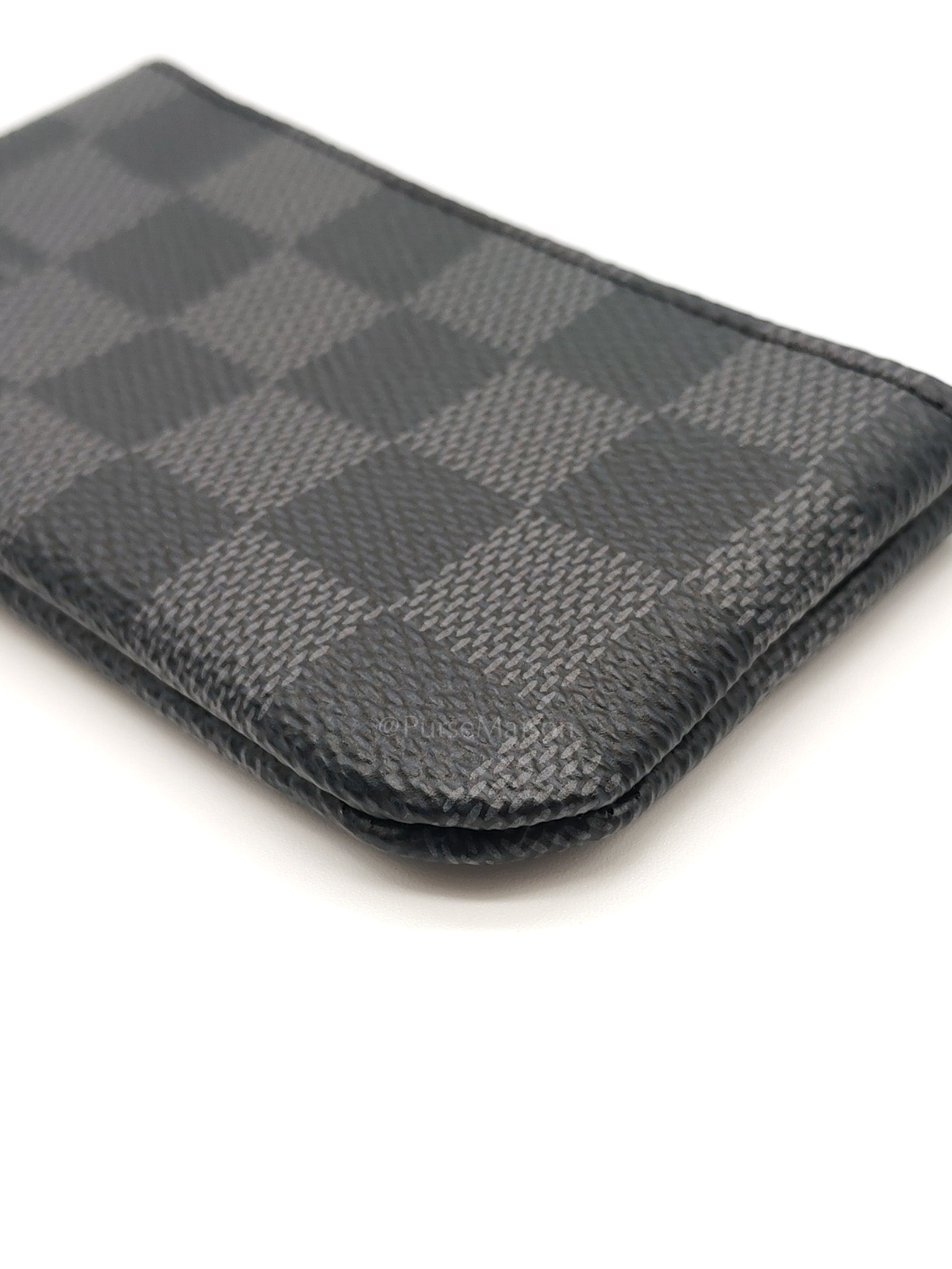 Pochette Cles Key Pouch in Damier Graphite Canvas & Silver Hardware (Datecode: CT4205) | Purse Maison Luxury Bags Shop