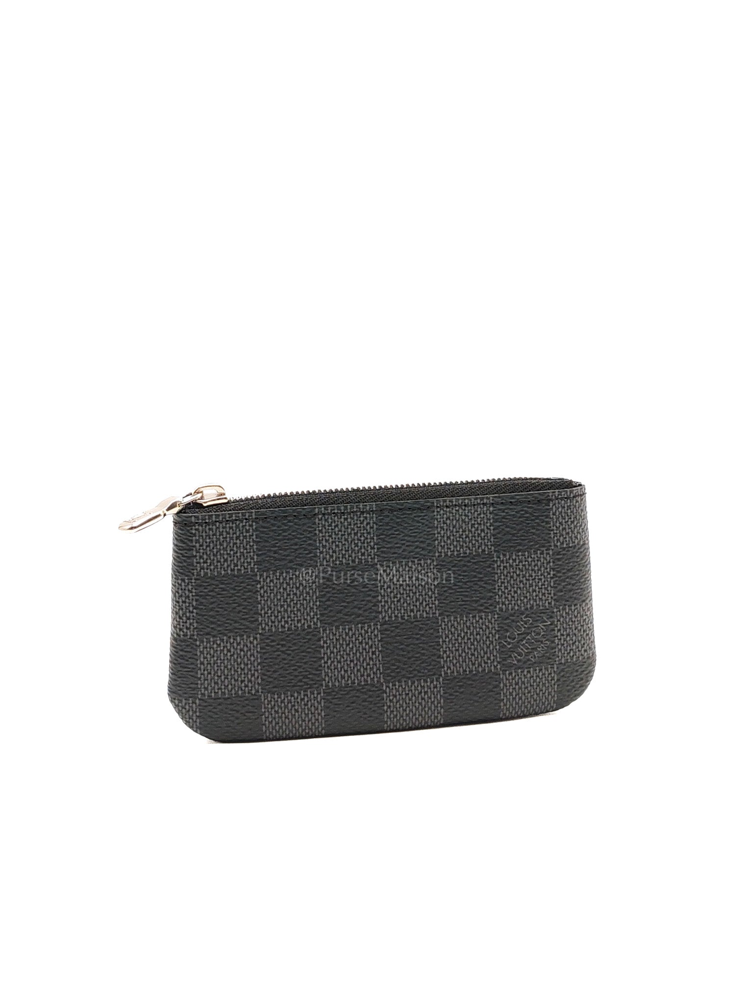 Pochette Cles Key Pouch in Damier Graphite Canvas & Silver Hardware (Datecode: CT4205) | Purse Maison Luxury Bags Shop