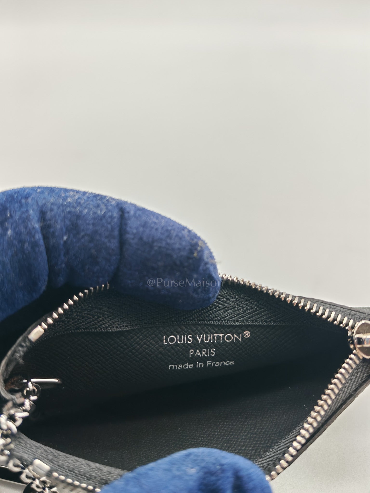Pochette Cles Key Pouch in Damier Graphite Canvas & Silver Hardware (Datecode: CT4205) | Purse Maison Luxury Bags Shop