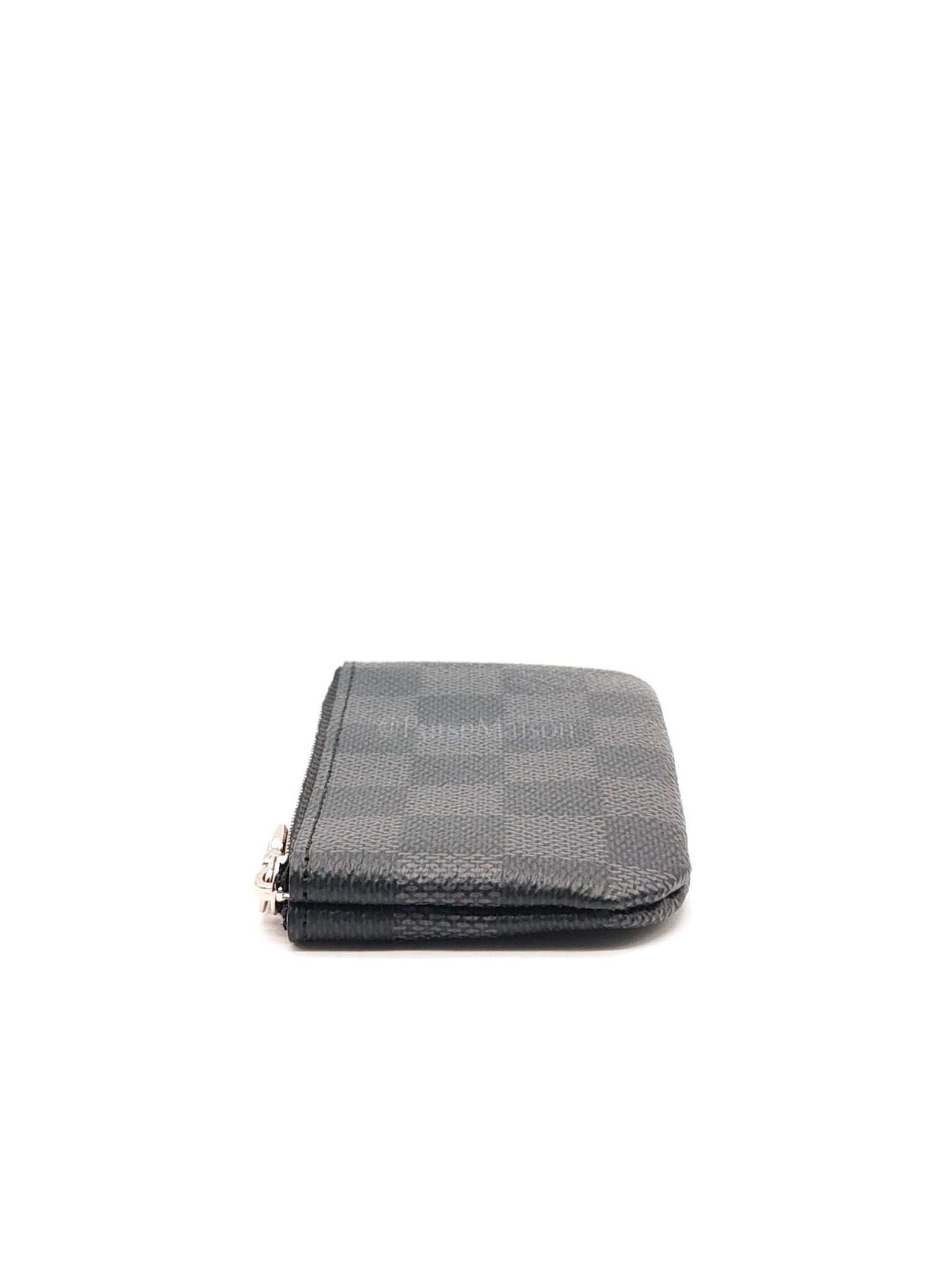 Pochette Cles Key Pouch in Damier Graphite Canvas & Silver Hardware (Datecode: CT4205) | Purse Maison Luxury Bags Shop
