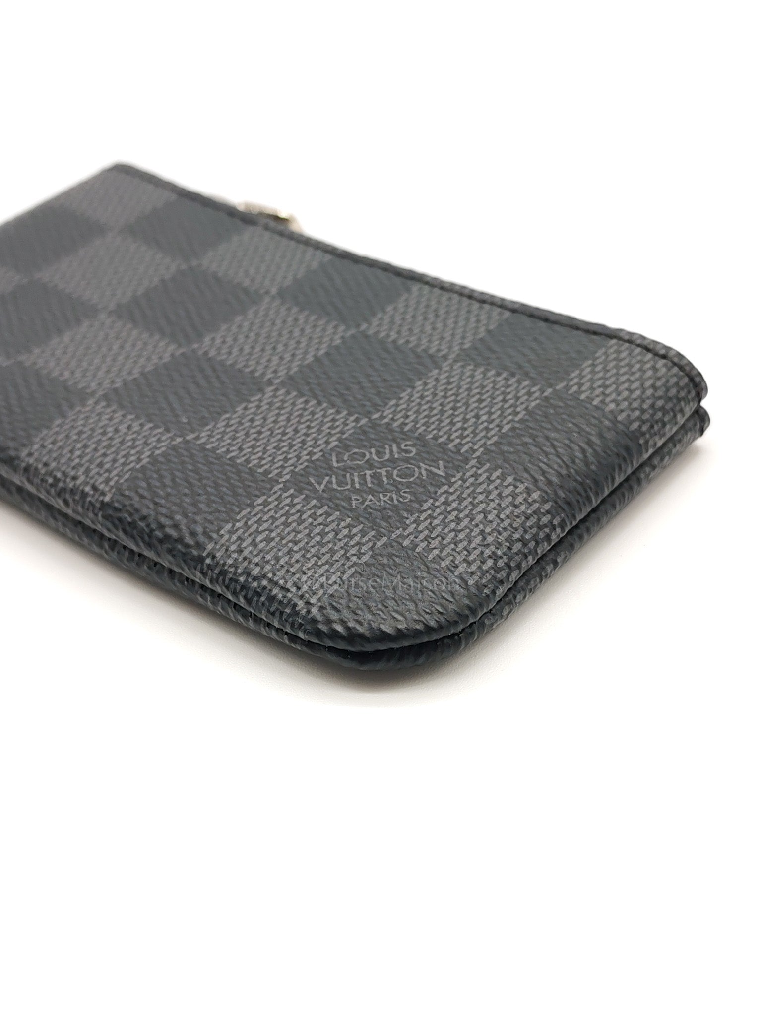 Pochette Cles Key Pouch in Damier Graphite Canvas & Silver Hardware (Datecode: CT4205) | Purse Maison Luxury Bags Shop
