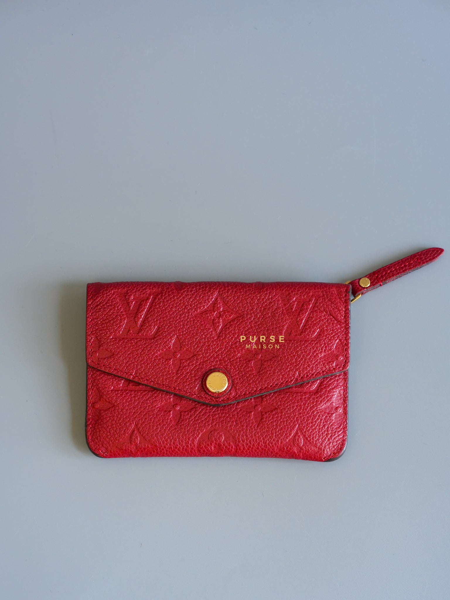 Pochette Cles Wallet in Rouge Monogram Empreinte Leather (Date Code: TN4186) | Purse Maison Luxury Bags Shop
