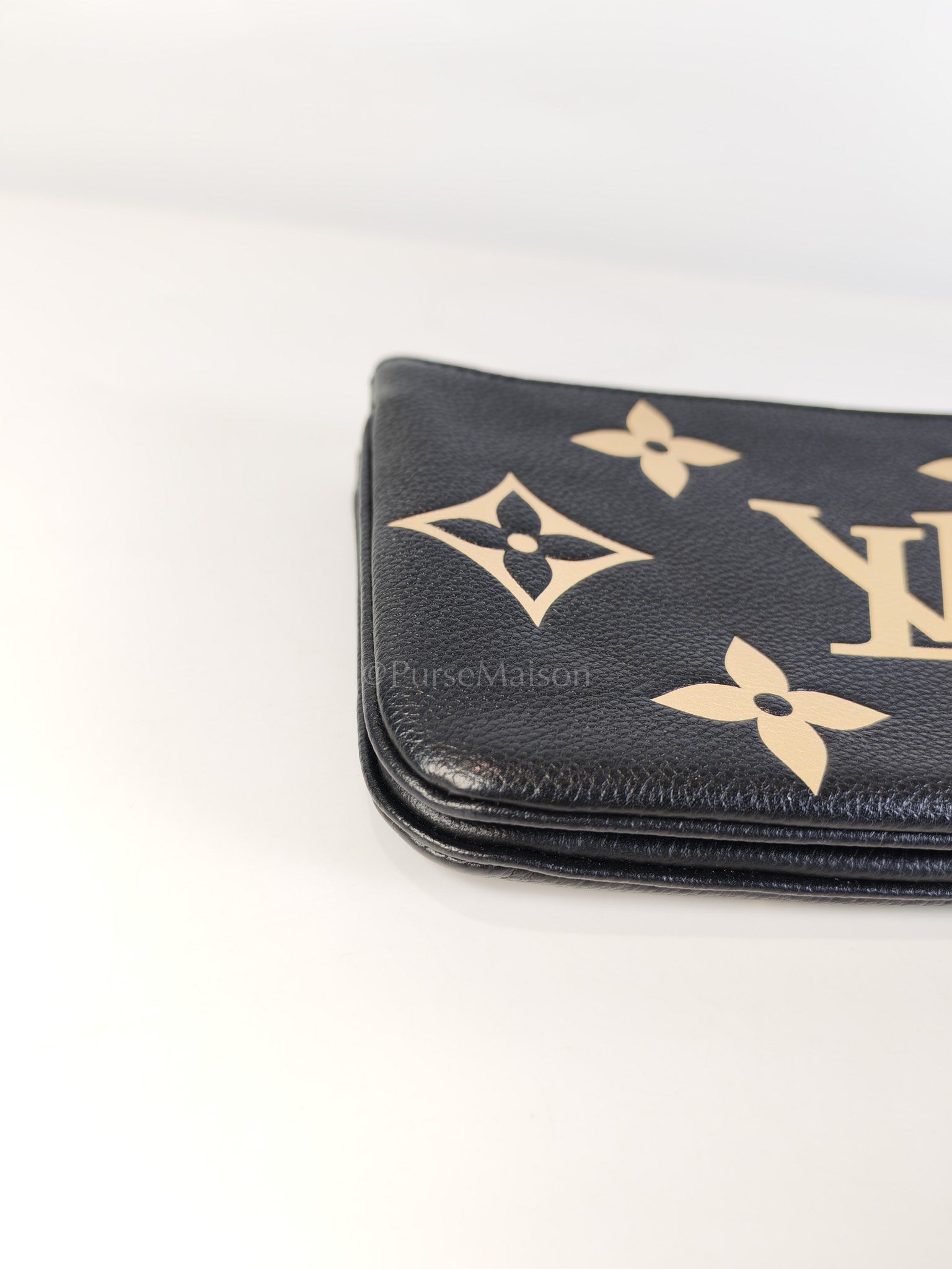 Pochette Double Zip in Bi-color Monogram Empriente Leather (Microchip) | Purse Maison Luxury Bags Shop