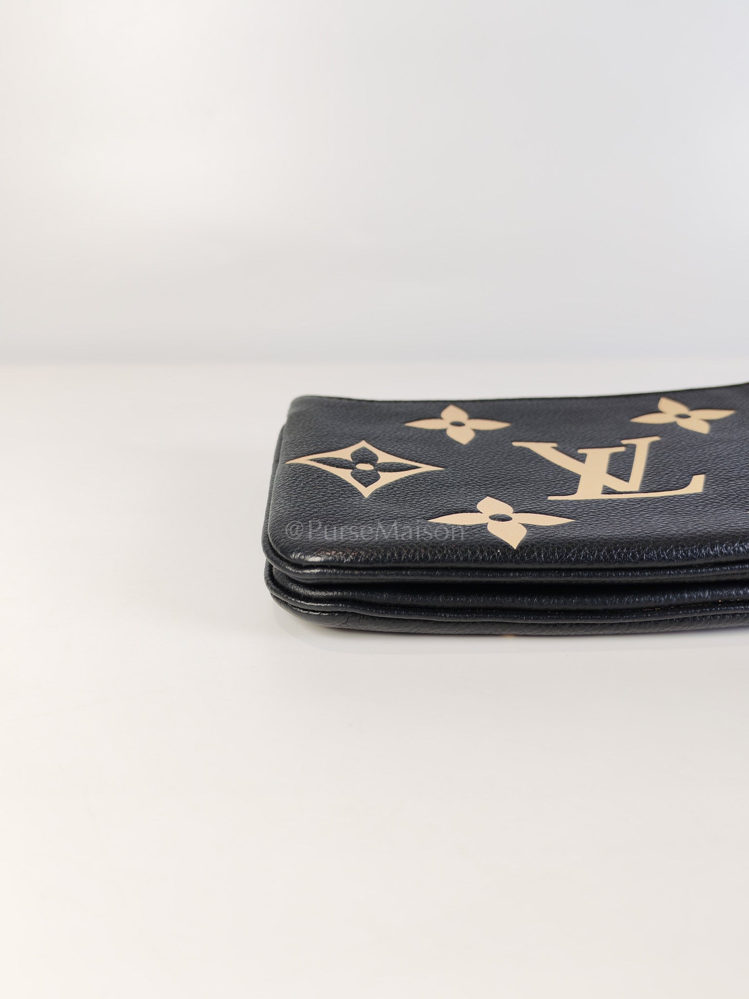 Pochette Double Zip in Bi-color Monogram Empriente Leather (Microchip) | Purse Maison Luxury Bags Shop