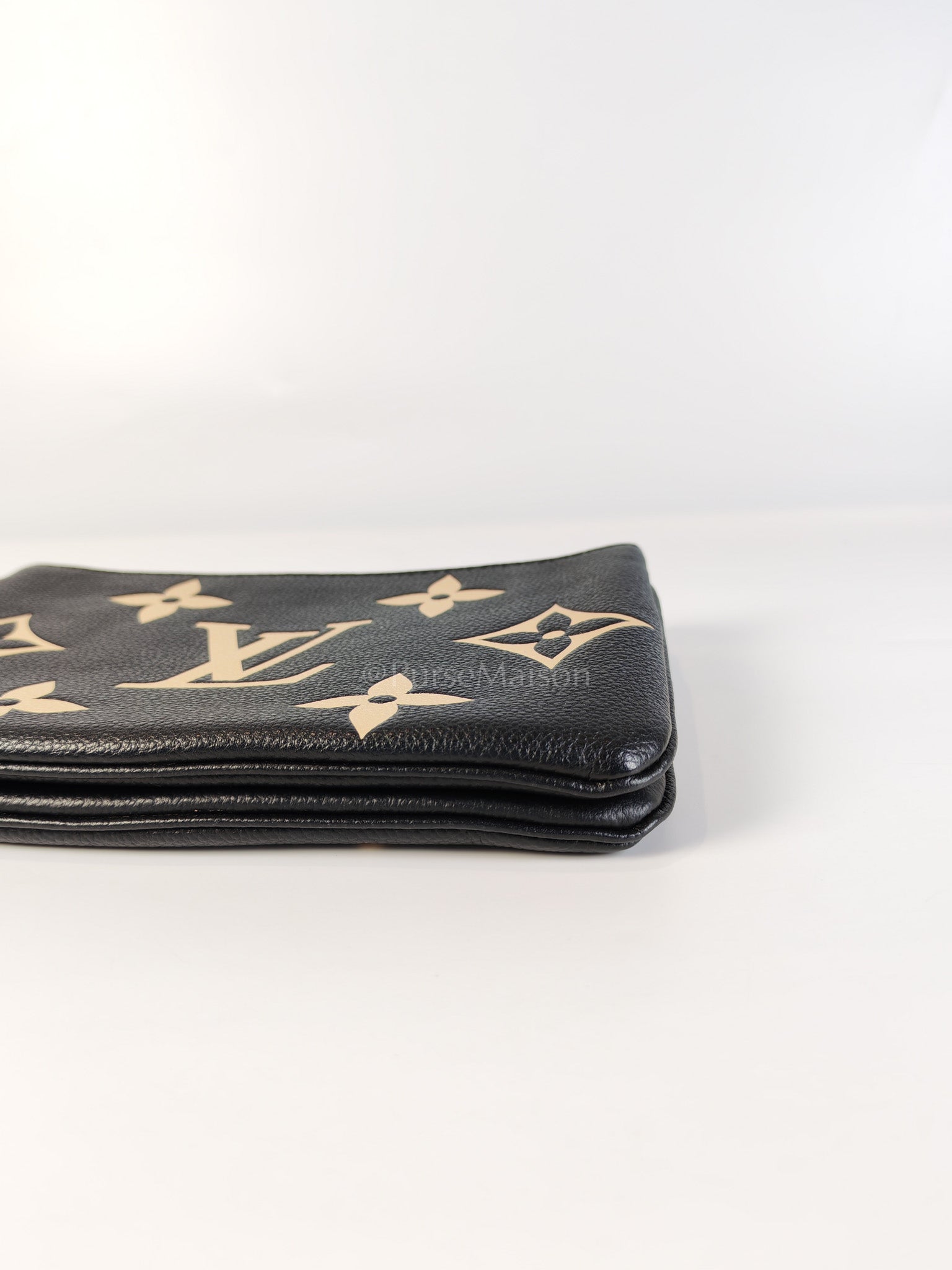 Pochette Double Zip in Bi-color Monogram Empriente Leather (Microchip) | Purse Maison Luxury Bags Shop