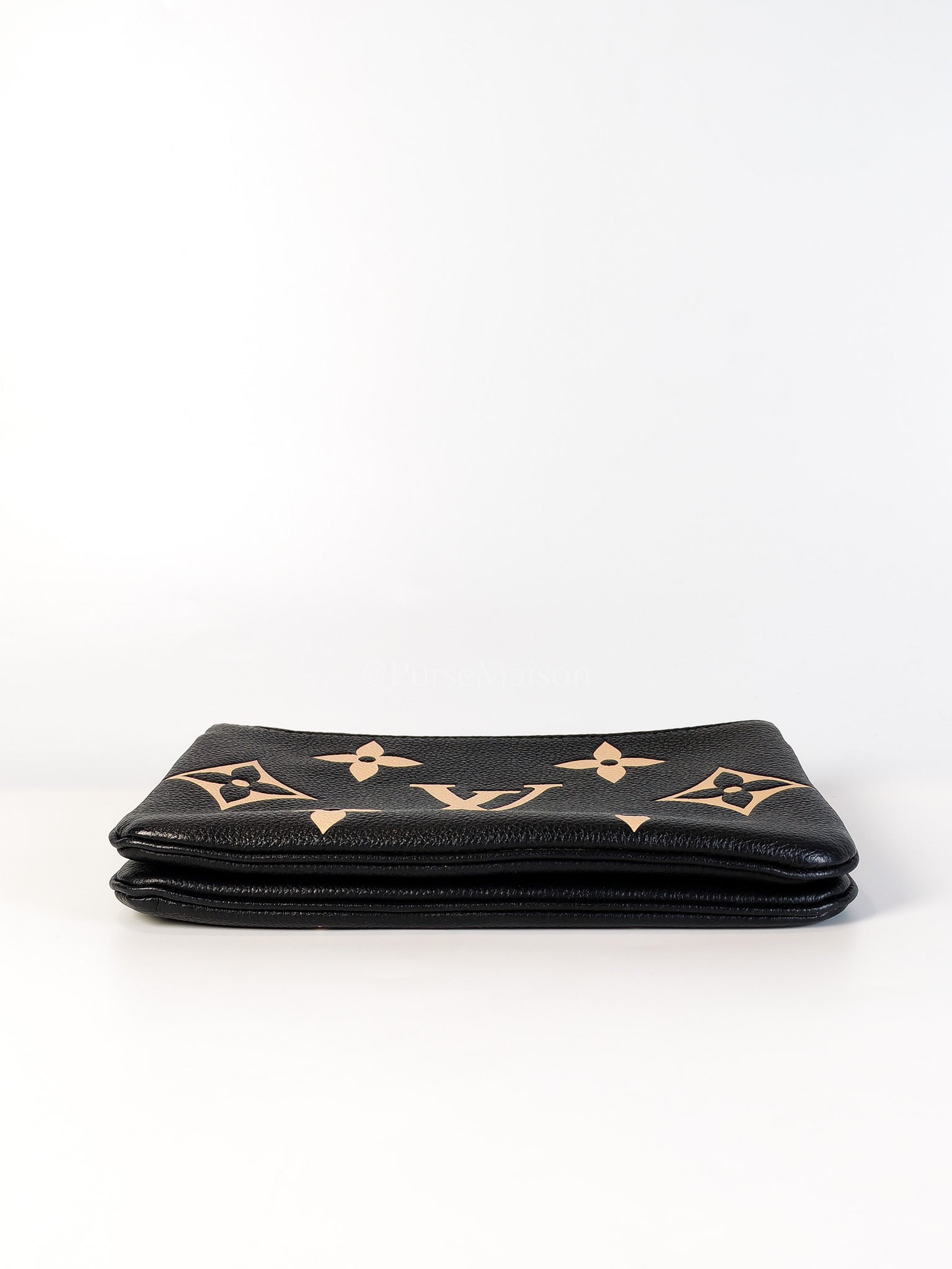 Pochette Double Zip in Bi-color Monogram Empriente Leather (Microchip) | Purse Maison Luxury Bags Shop