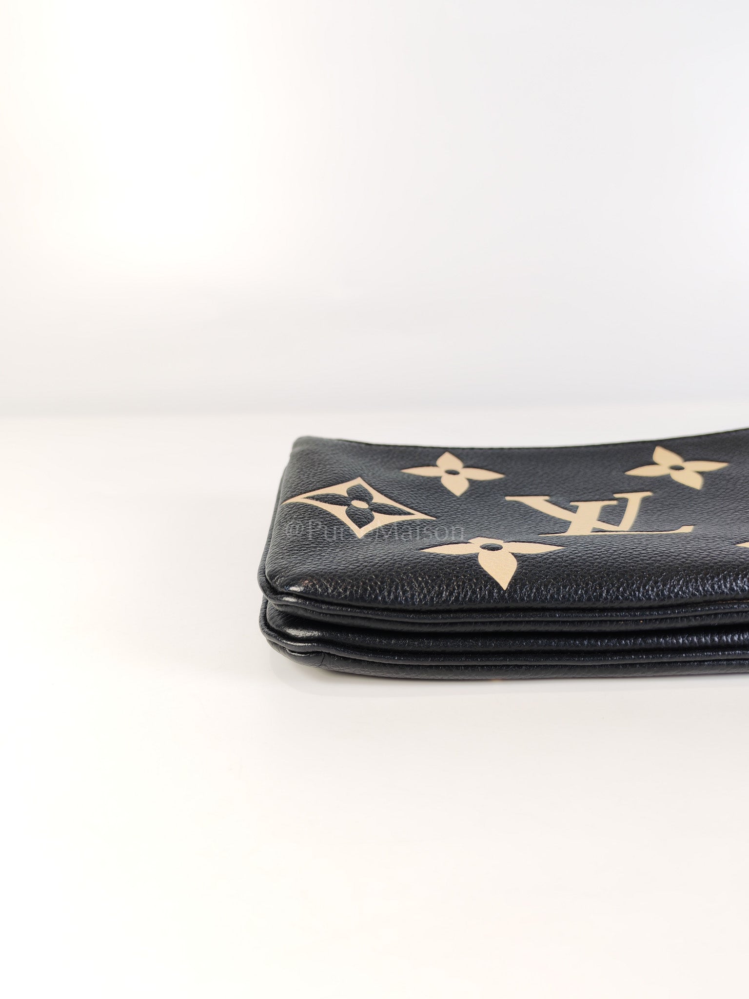 Pochette Double Zip in Bi-color Monogram Empriente Leather (Microchip) | Purse Maison Luxury Bags Shop